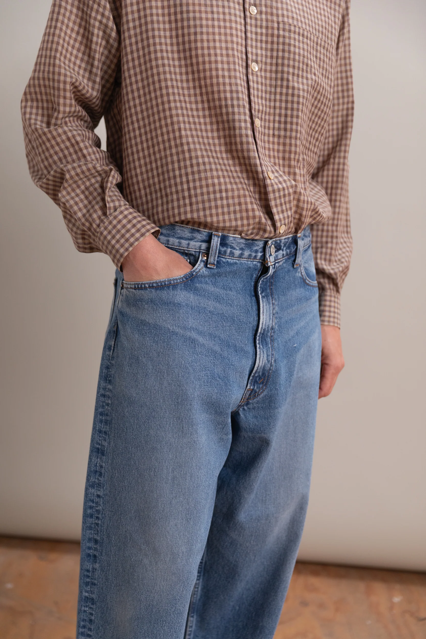 100 SUPER DAD'S DENIM PANTS IN USED WASH - Image 3