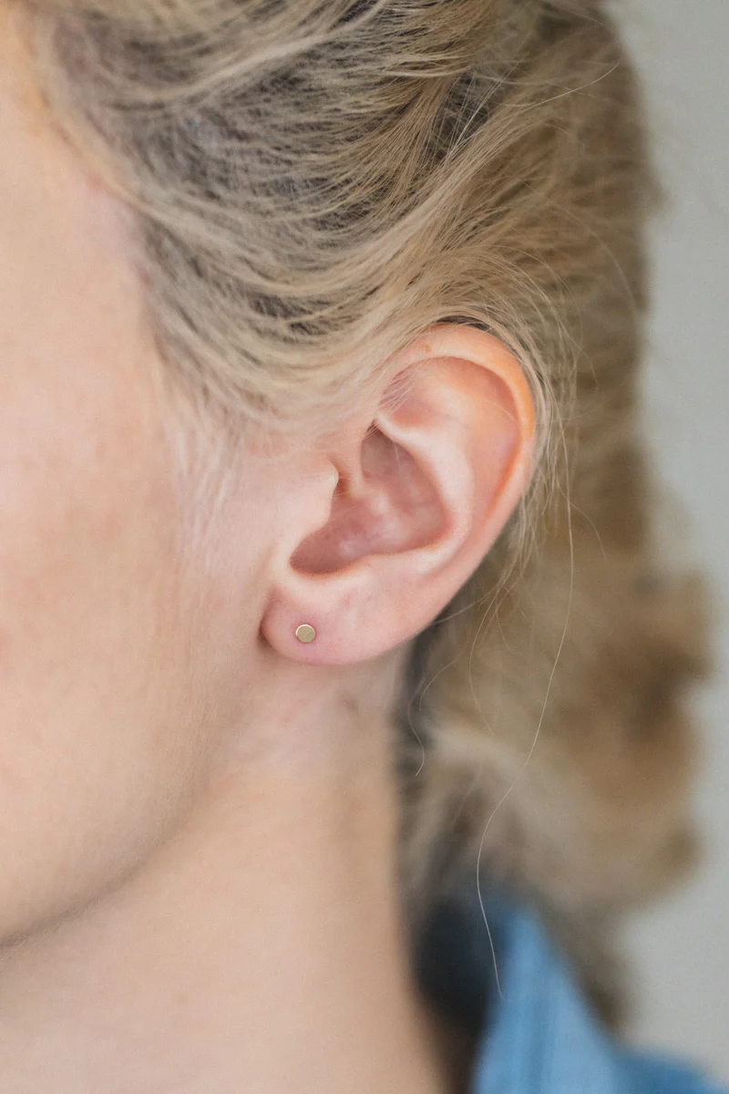 3MM SEQUIN STUD IN 14K GOLD (SINGLE) - Image 2