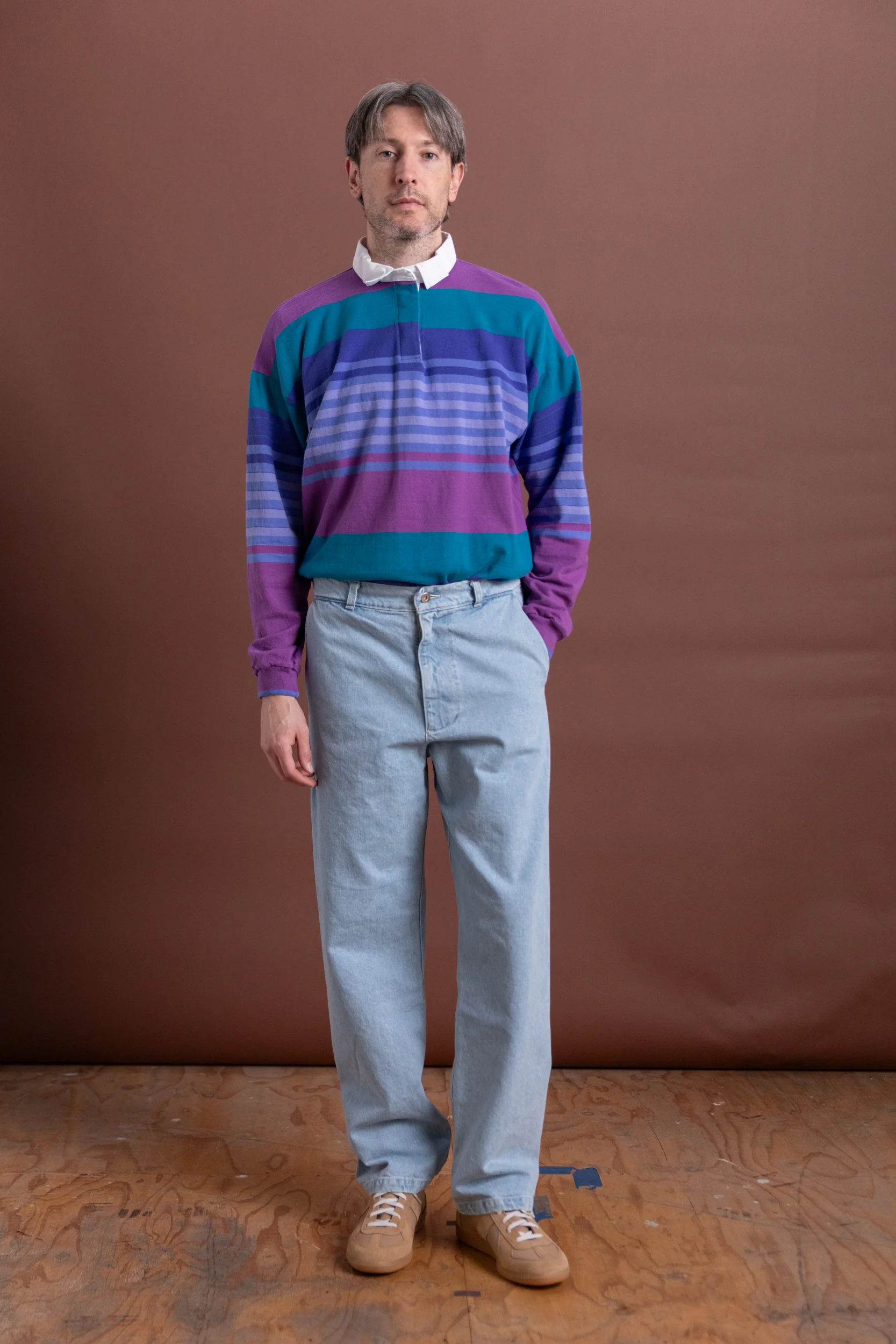5 POCKET PANTS IN BLEACHED INDIGO - Image 3