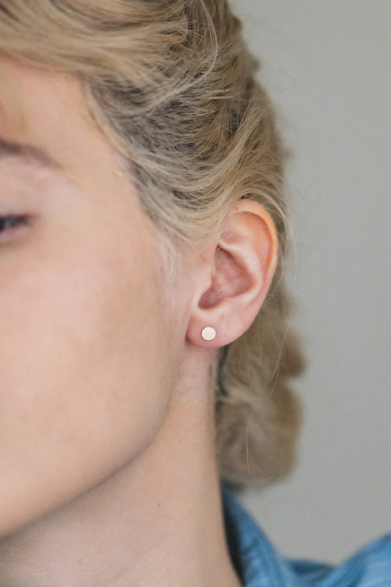5MM SEQUIN STUD IN 14K GOLD (SINGLE) - Image 2