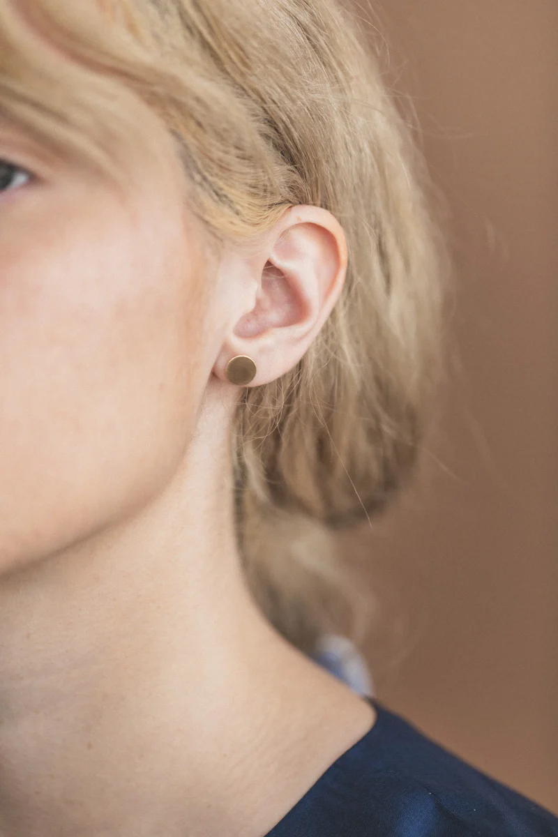 9MM SEQUIN STUD IN 14K GOLD  (SINGLE) - Image 2