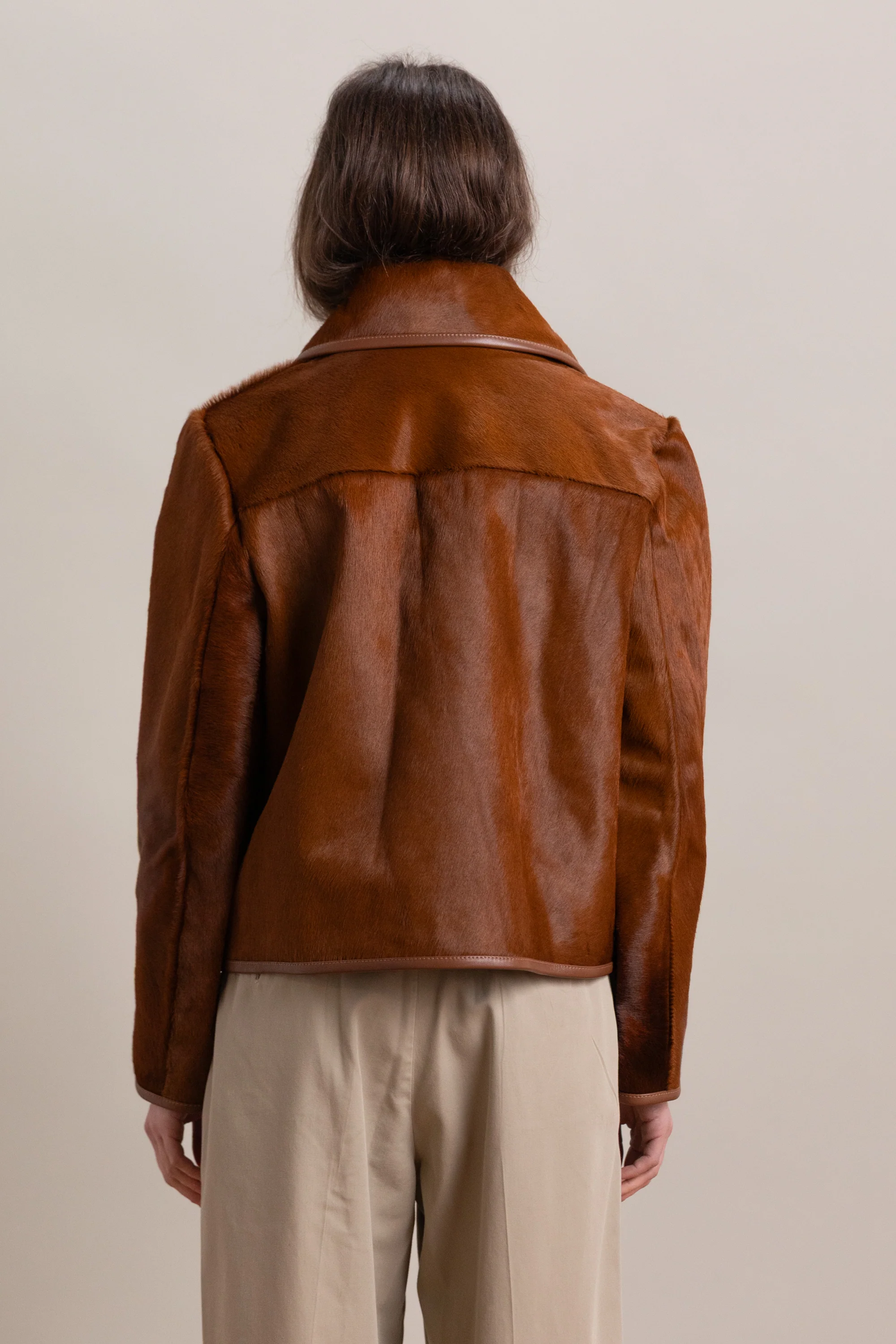ADA JACKET IN CHESTNUT HAIR ON HIDE LEATHER - Image 5