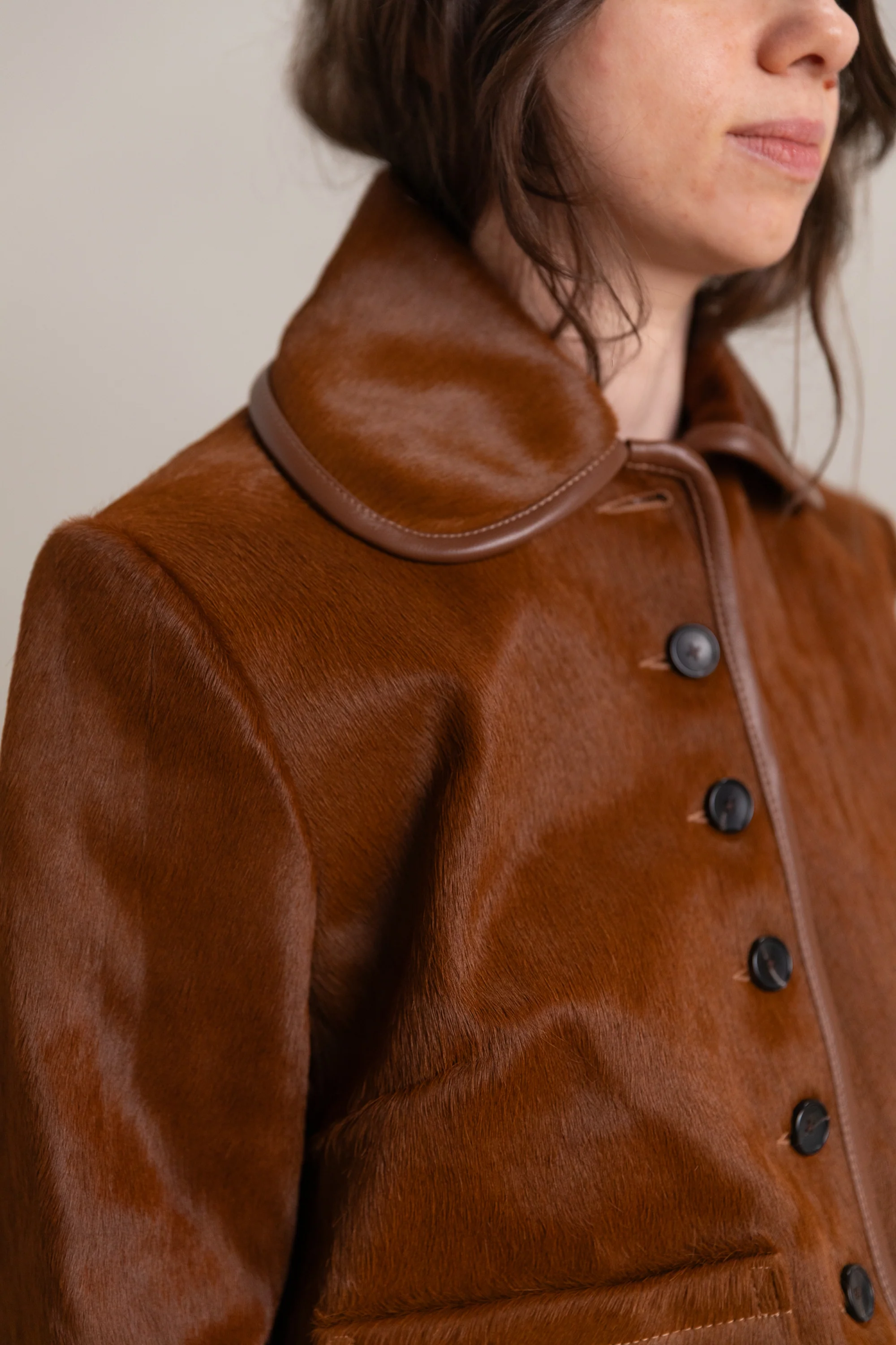 ADA JACKET IN CHESTNUT HAIR ON HIDE LEATHER - Image 6
