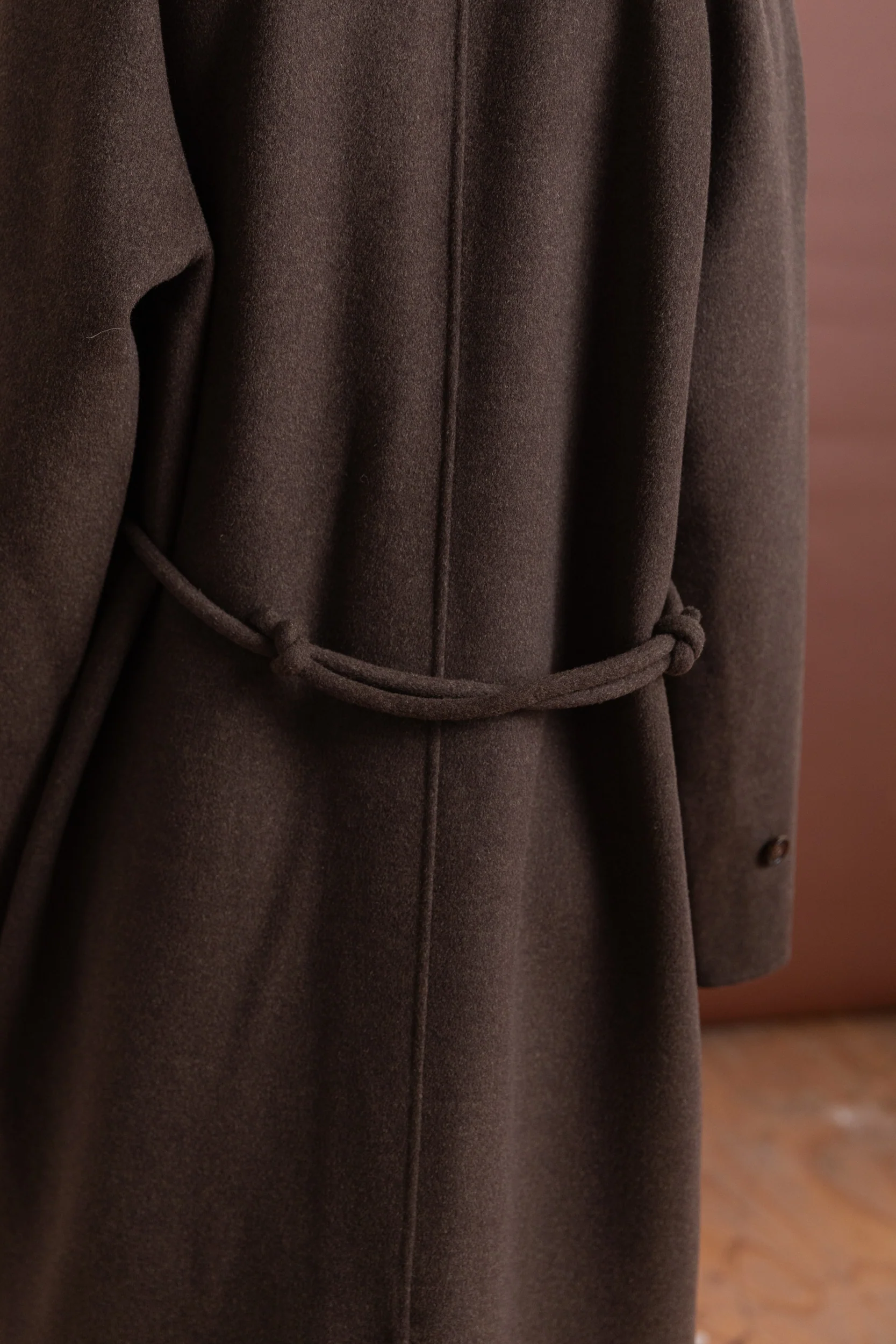 ALVES TRENCH IN BROWN MELANGE DOUBLEFACE TWILL WOOL - Image 6