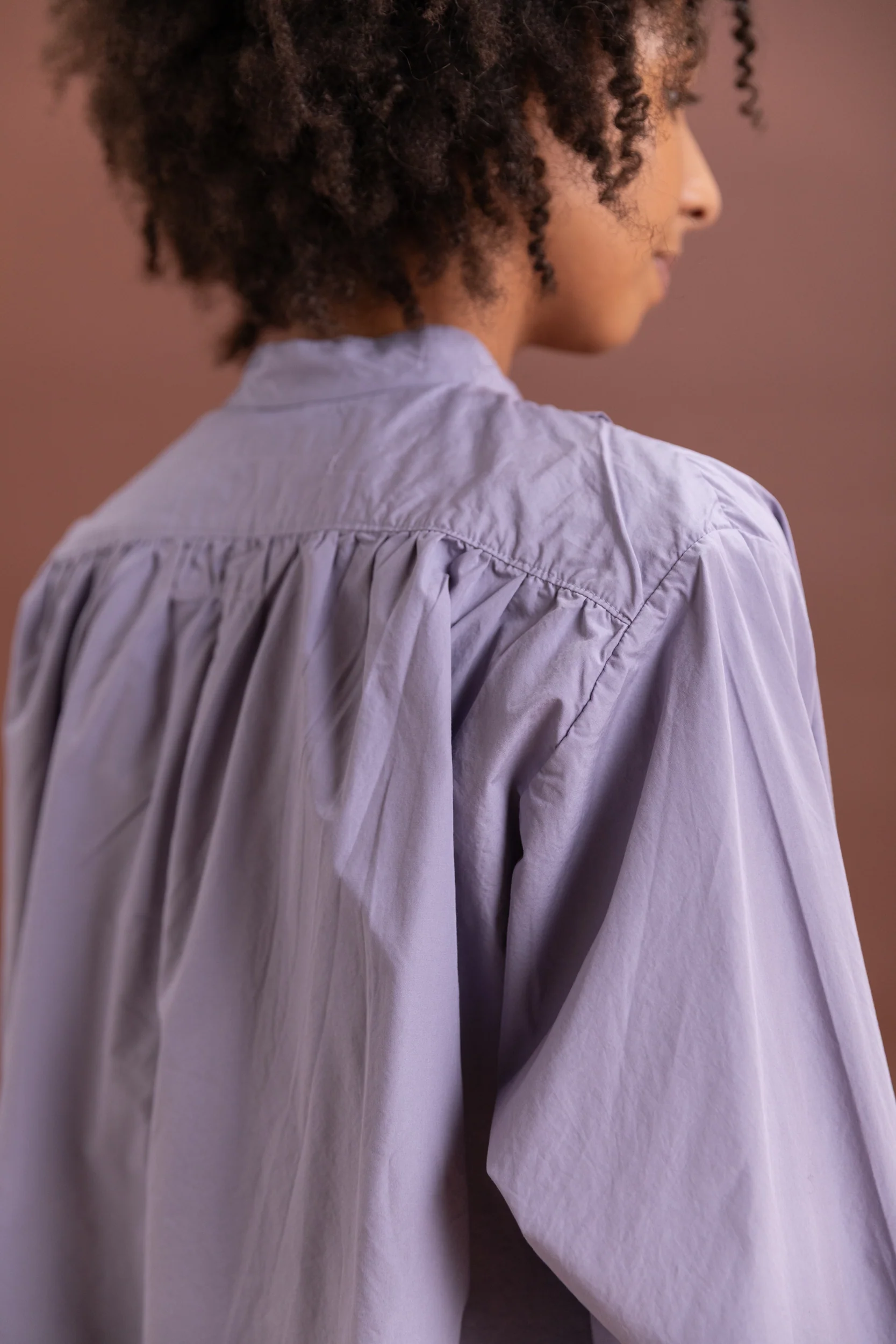 ANORAK SHIRT IN PURPLE COTTON POPLIN - Image 5