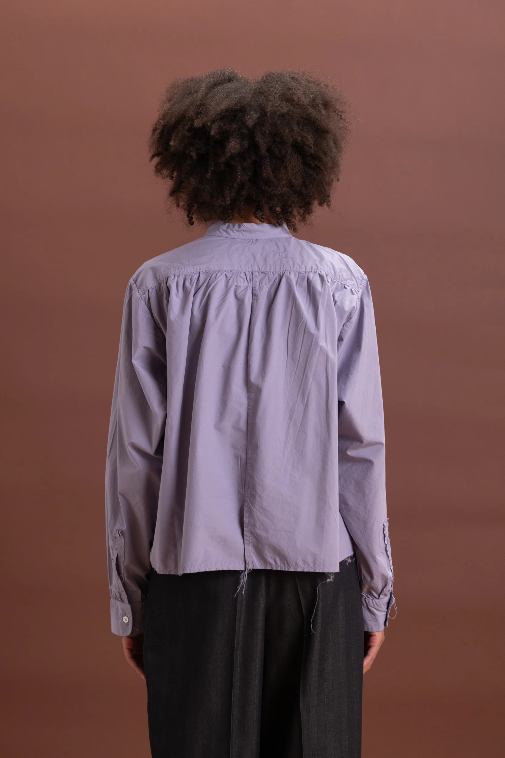 ANORAK SHIRT IN PURPLE COTTON POPLIN - Image 7