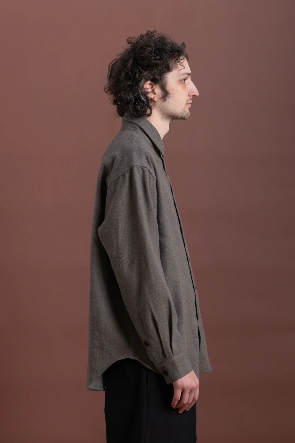 BIG SHIRT TWO IN HEATHER GREY WOOL GAUZE - Image 3