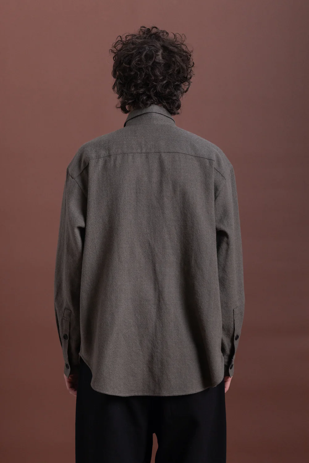 BIG SHIRT TWO IN HEATHER GREY WOOL GAUZE - Image 4