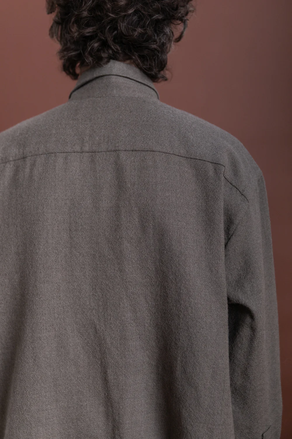 BIG SHIRT TWO IN HEATHER GREY WOOL GAUZE - Image 5
