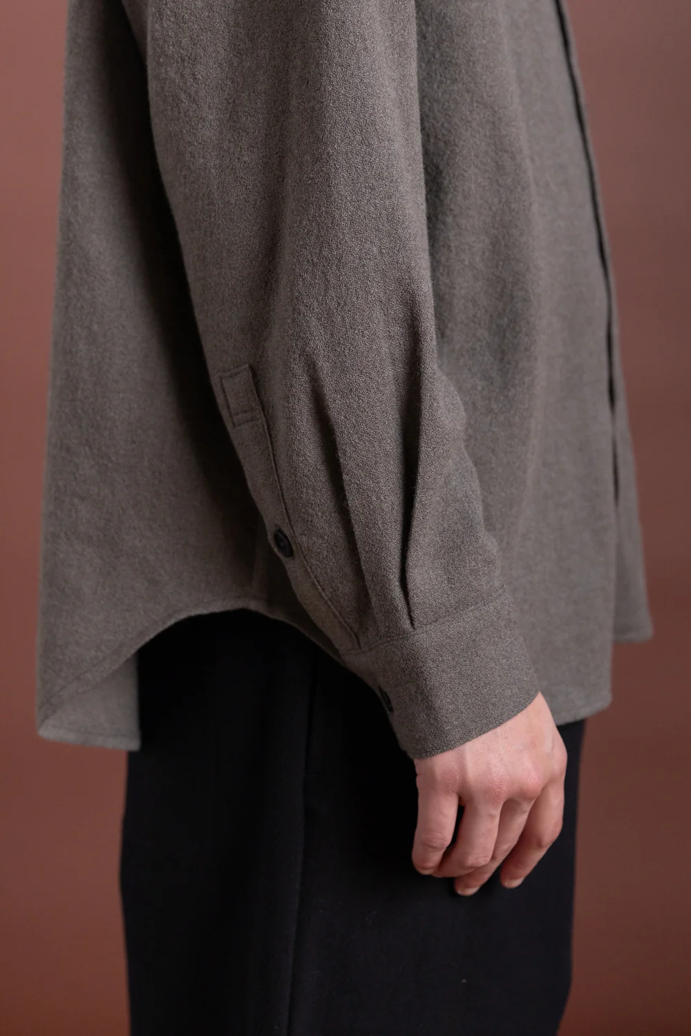 BIG SHIRT TWO IN HEATHER GREY WOOL GAUZE - Image 7