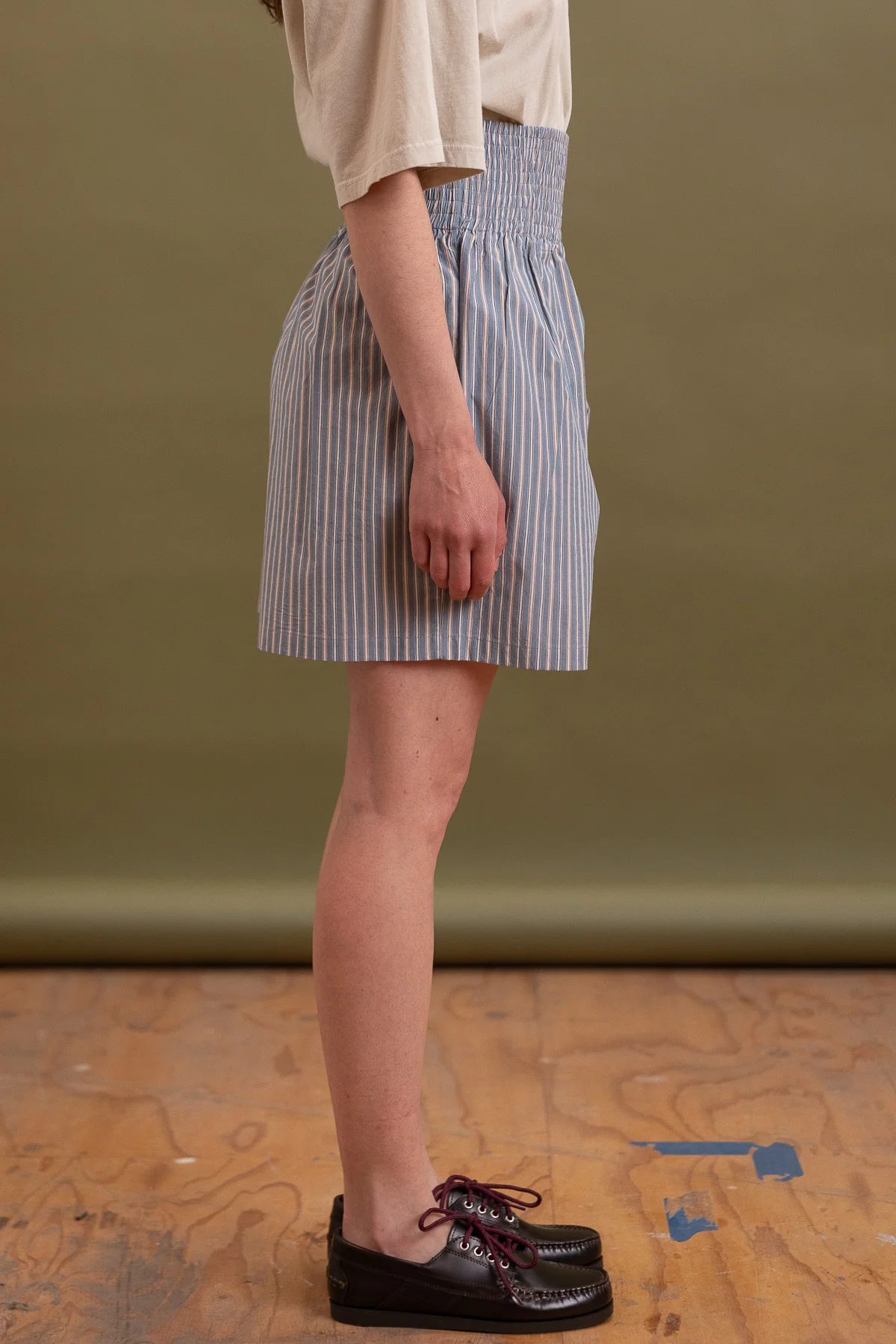 BONNIE BOXER SHORT IN BLUE/BROWN STRIPE - Image 6