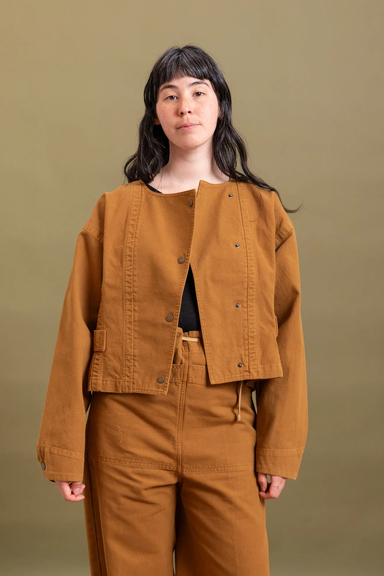 BRITELL JACKET IN GOLD COTTON CANVAS - Image 3