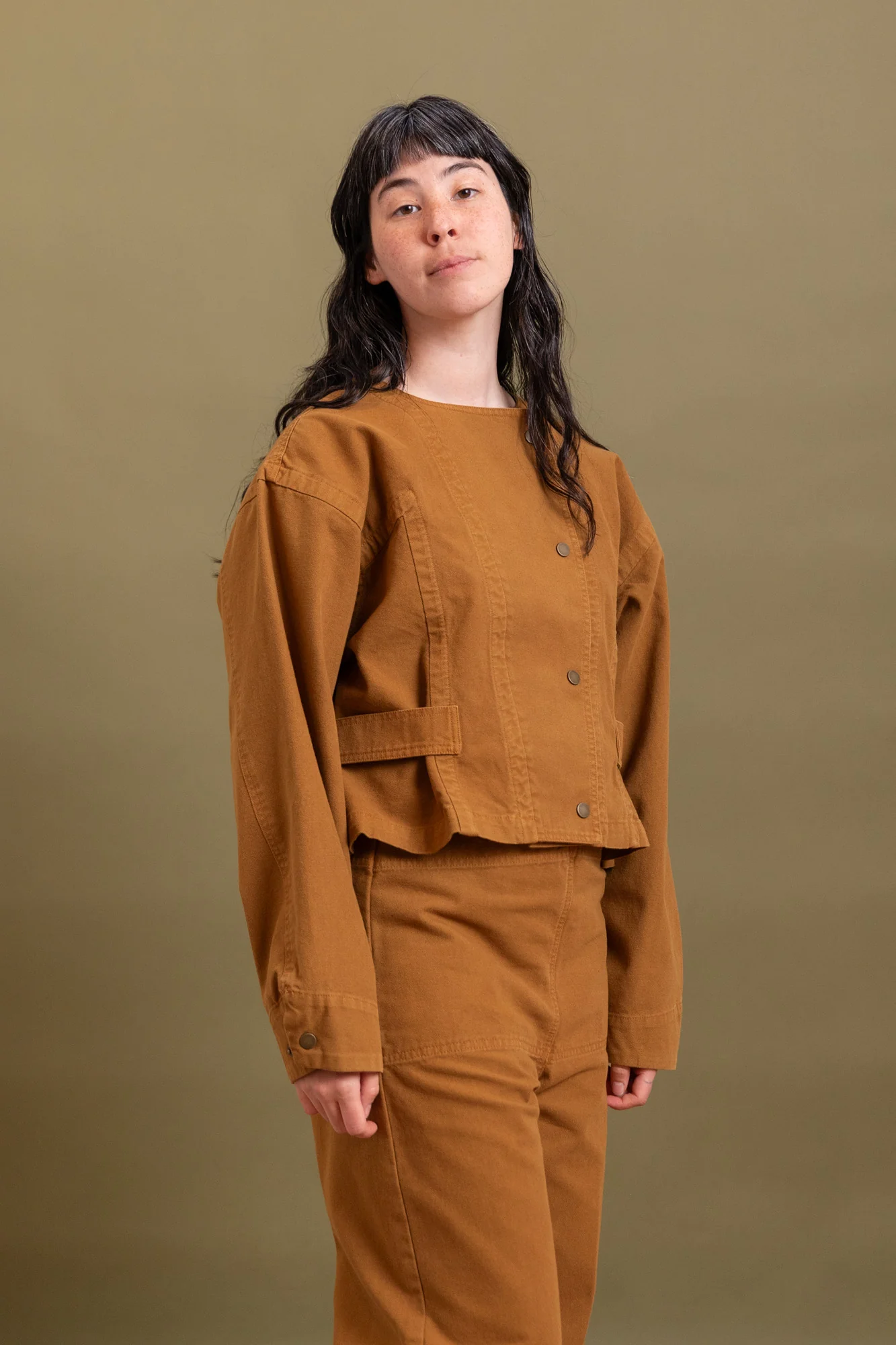 BRITELL JACKET IN GOLD COTTON CANVAS - Image 4