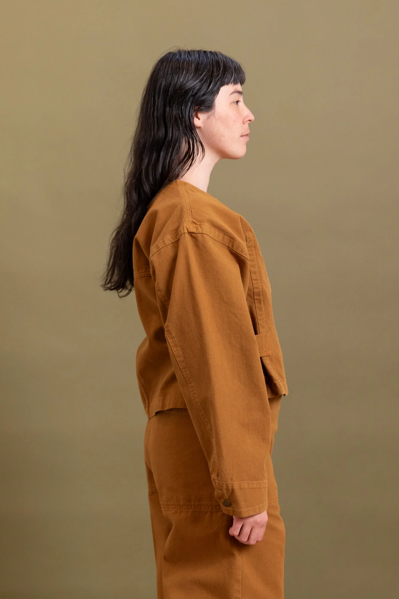 BRITELL JACKET IN GOLD COTTON CANVAS - Image 5