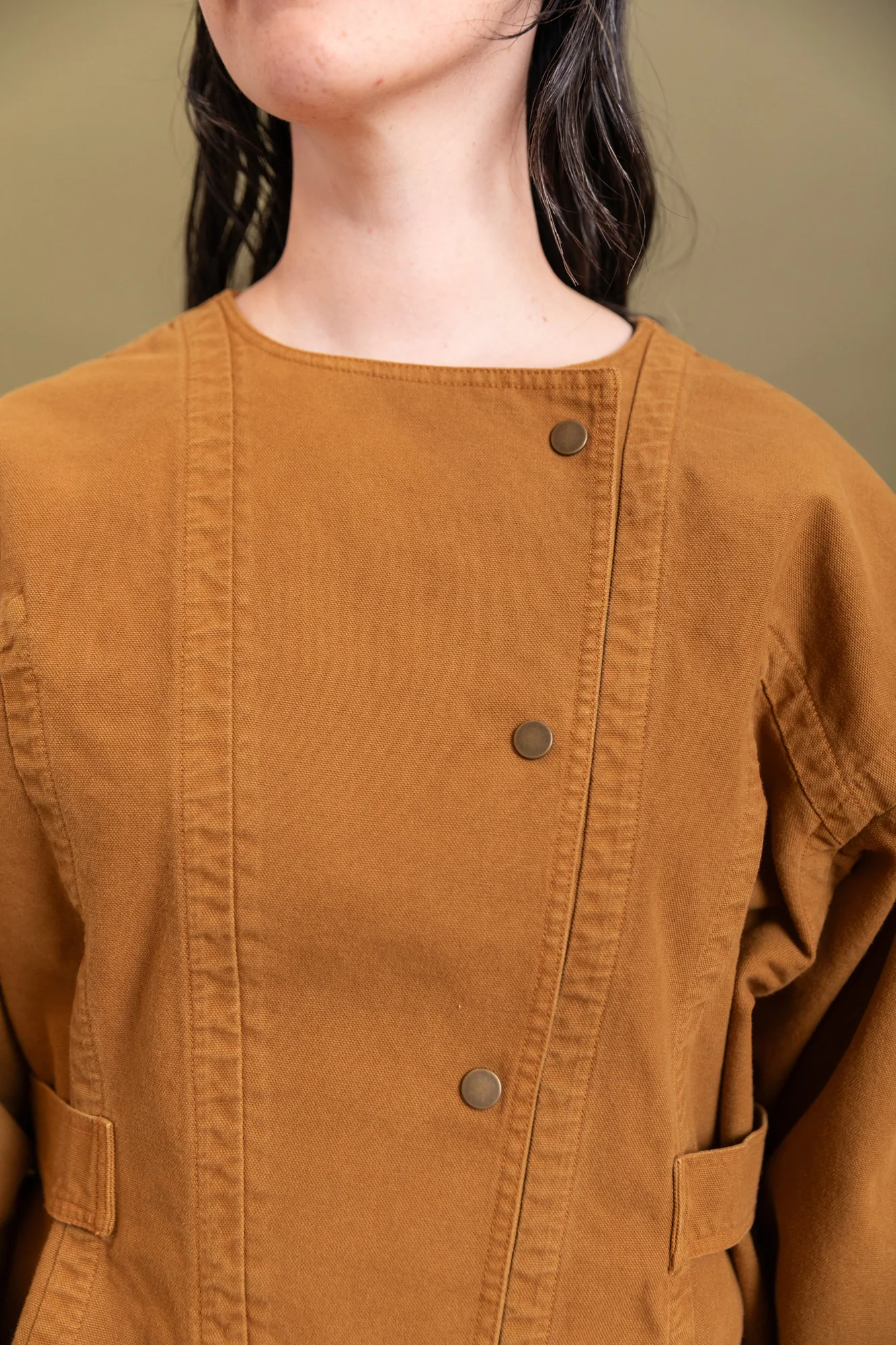 BRITELL JACKET IN GOLD COTTON CANVAS - Image 7