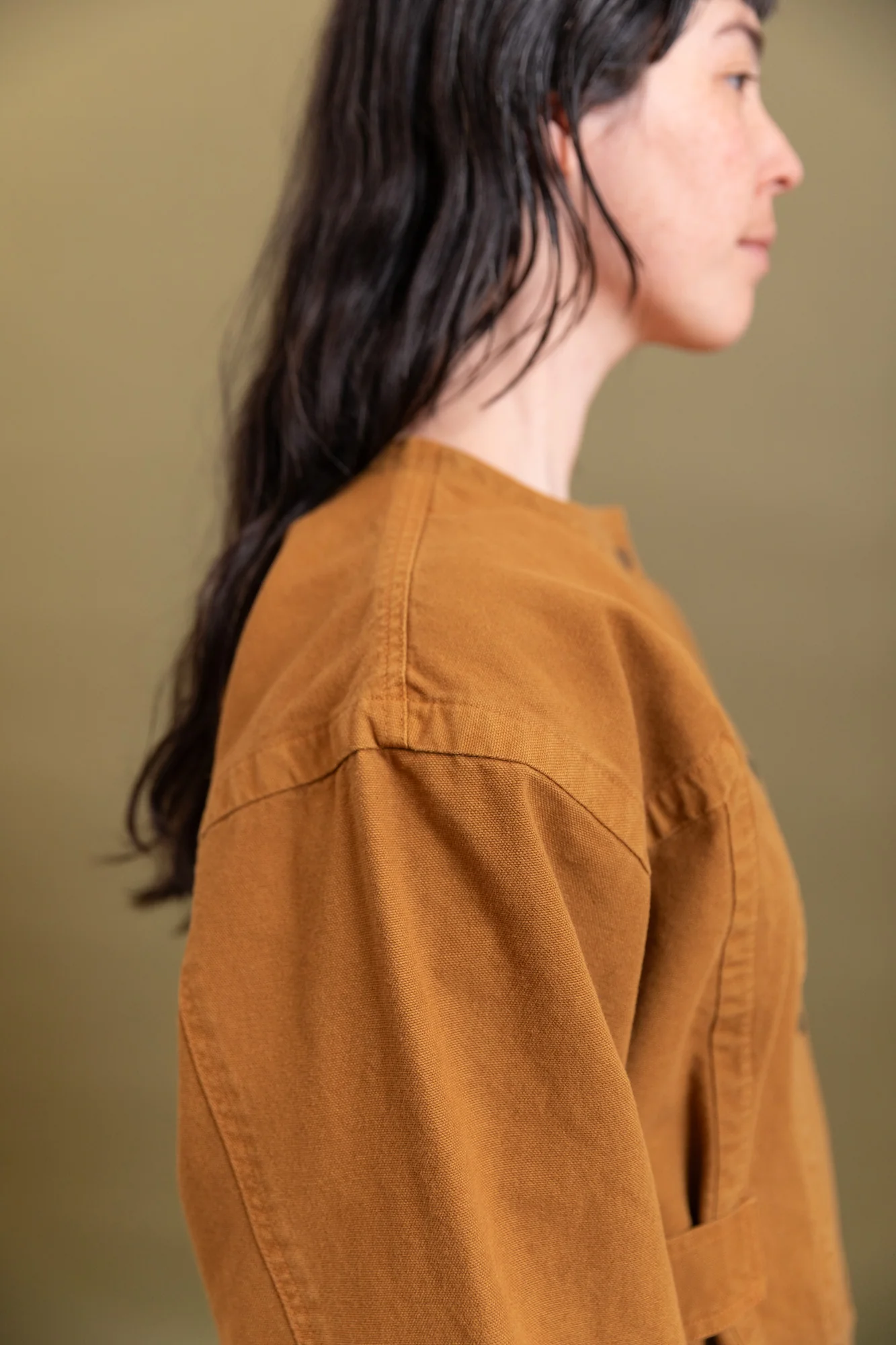 BRITELL JACKET IN GOLD COTTON CANVAS - Image 8