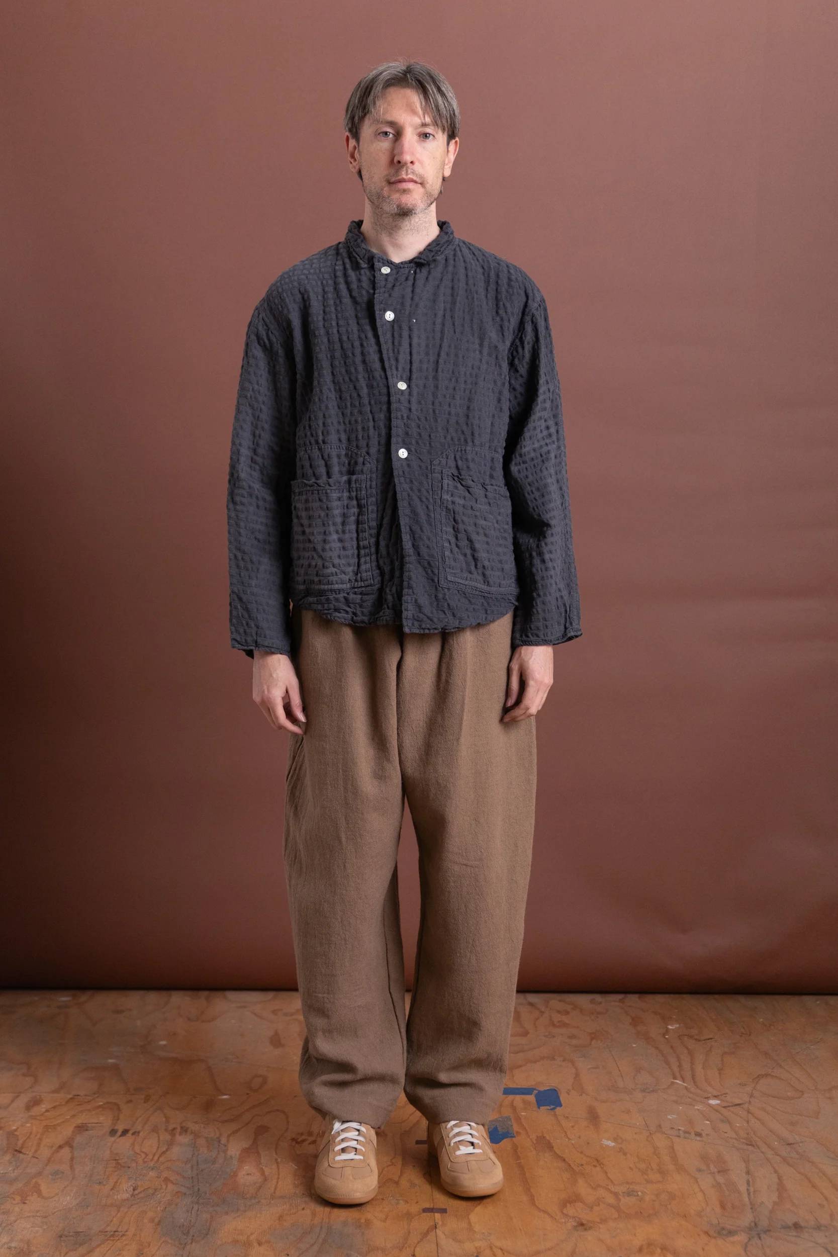 CAFE PANT IN MOCHA WOOL LINEN