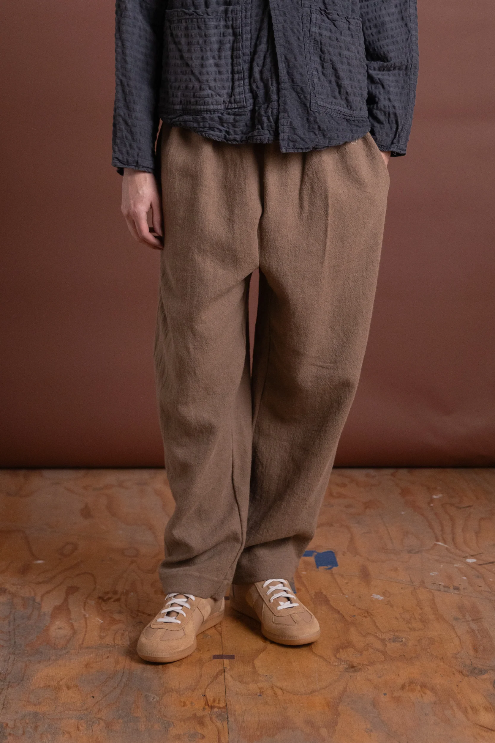 CAFE PANT IN MOCHA WOOL LINEN - Image 2