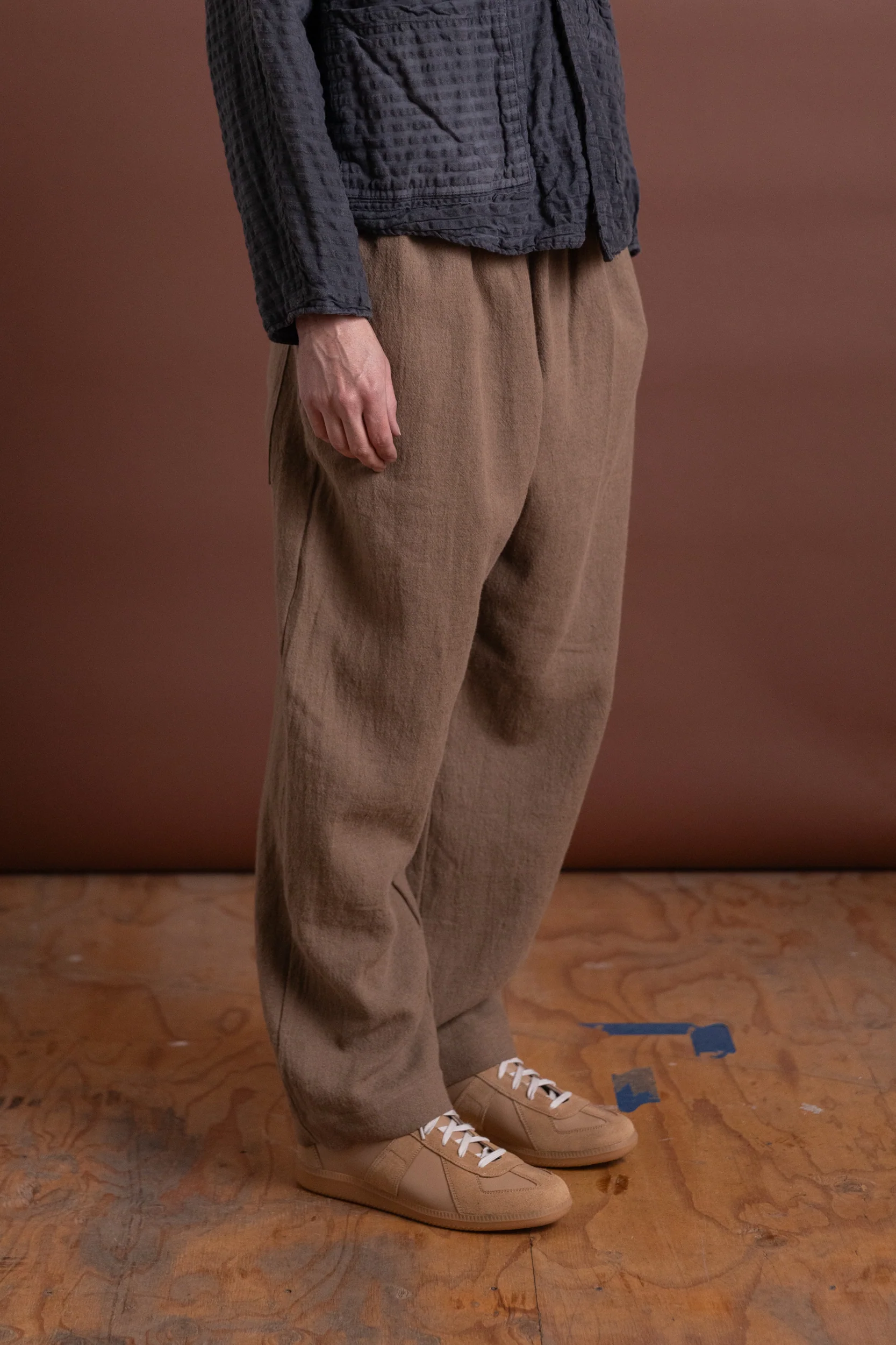CAFE PANT IN MOCHA WOOL LINEN - Image 3