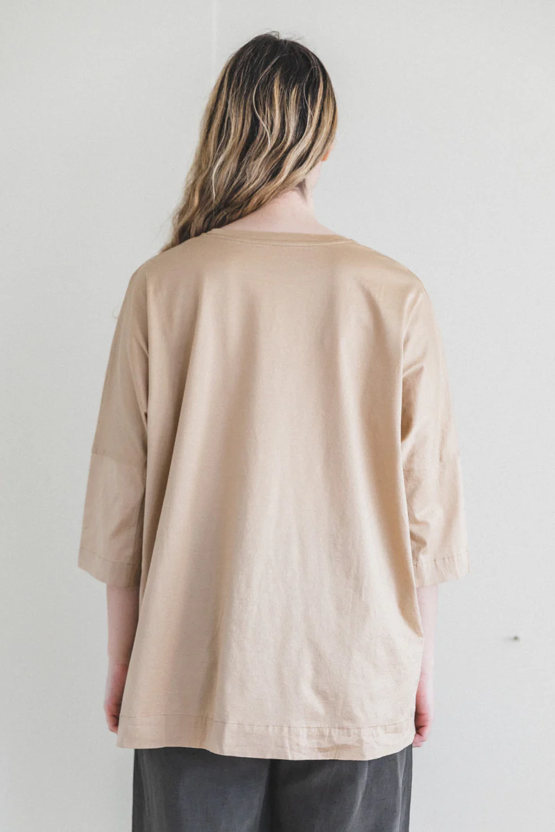 CAMISOLE TEE SHIRT IN BEIGE COTTON JERSEY - Image 5