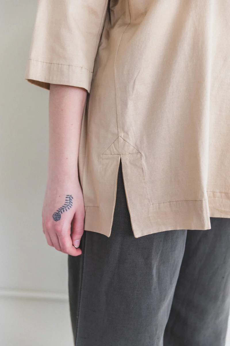CAMISOLE TEE SHIRT IN BEIGE COTTON JERSEY - Image 7