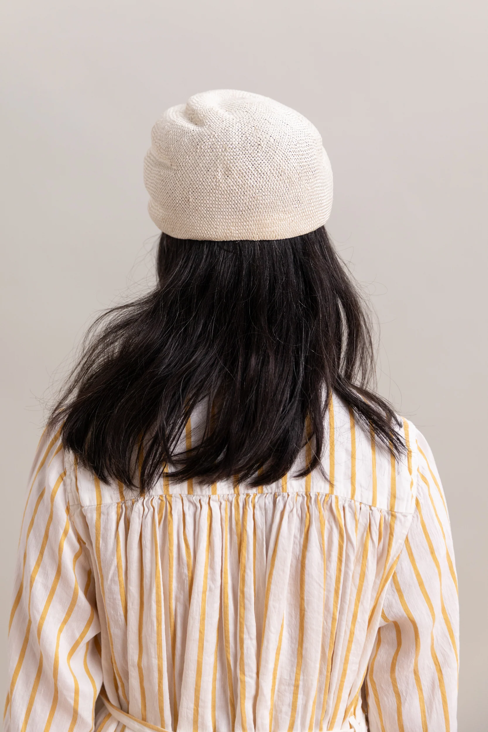 CAWLEY X BROOKES BOSWELL STRAW BERET IN IVORY - Image 5