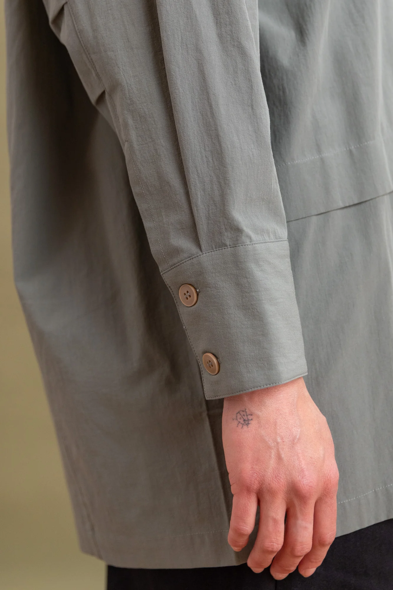 PLEIN LONG SLEEVE SHIRT IN OLIVE - Image 2