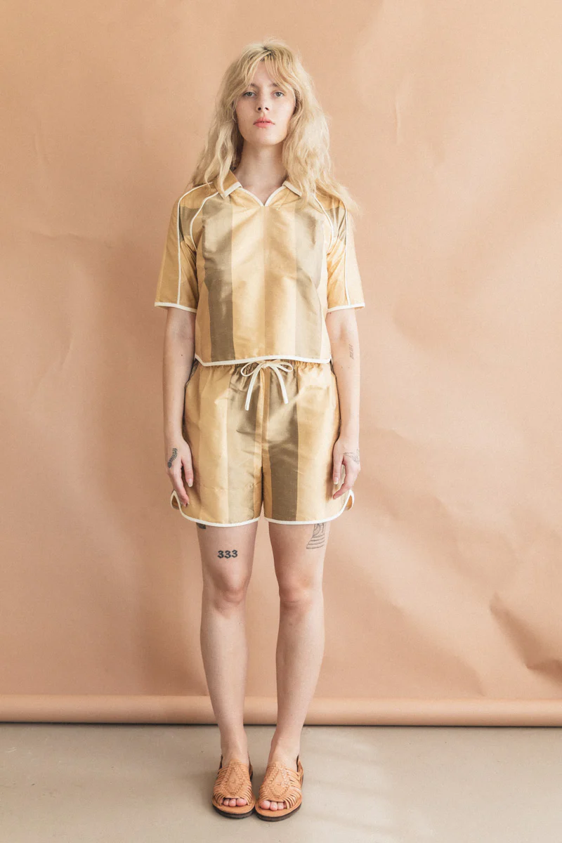 CHELSEA SHORTS IN STRIPED SILK - Image 2