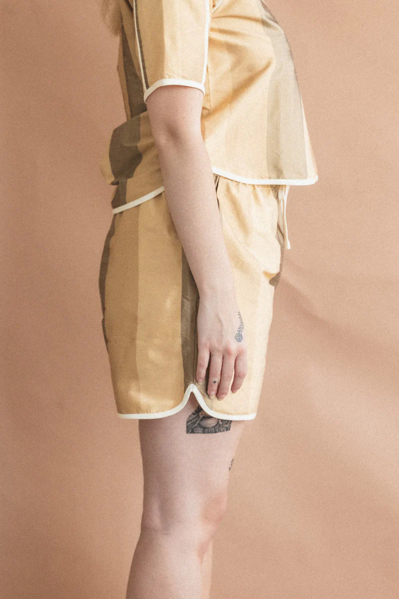 CHELSEA SHORTS IN STRIPED SILK - Image 4