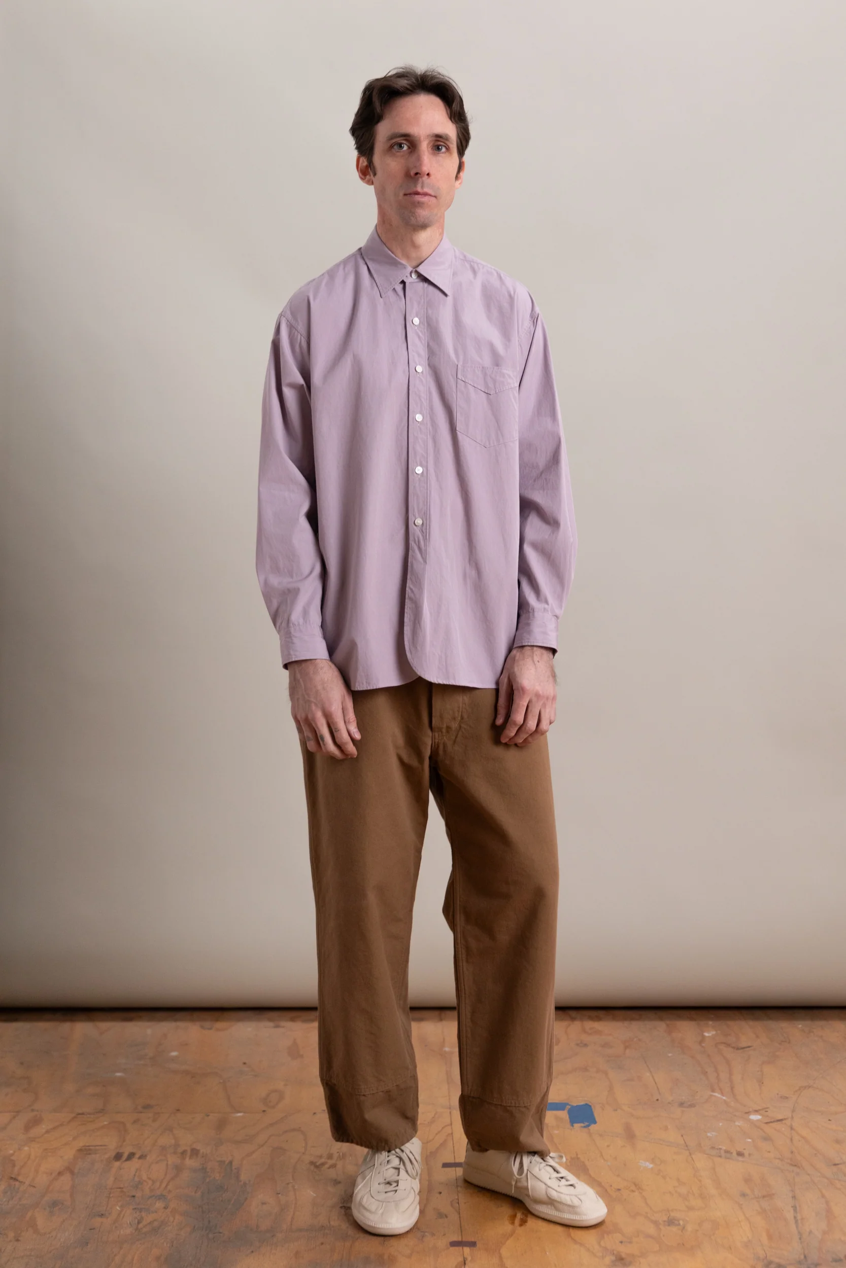 CLASSIC DRESS SHIRT IN LILAC COTTON HAKEME CHAMBRAY
