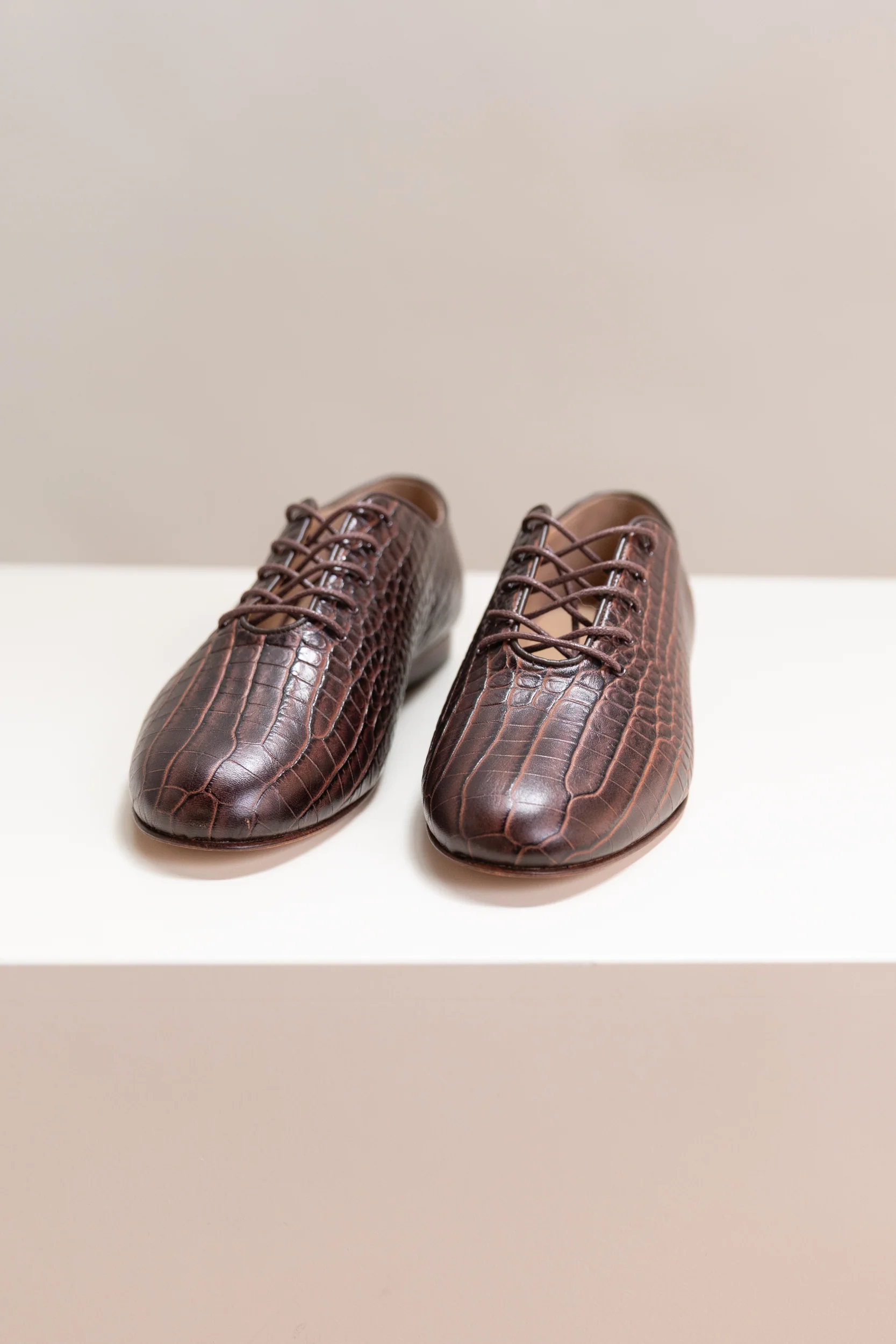 CLAUDETTE FLAT IN CHOCOLATE CROC - Image 3