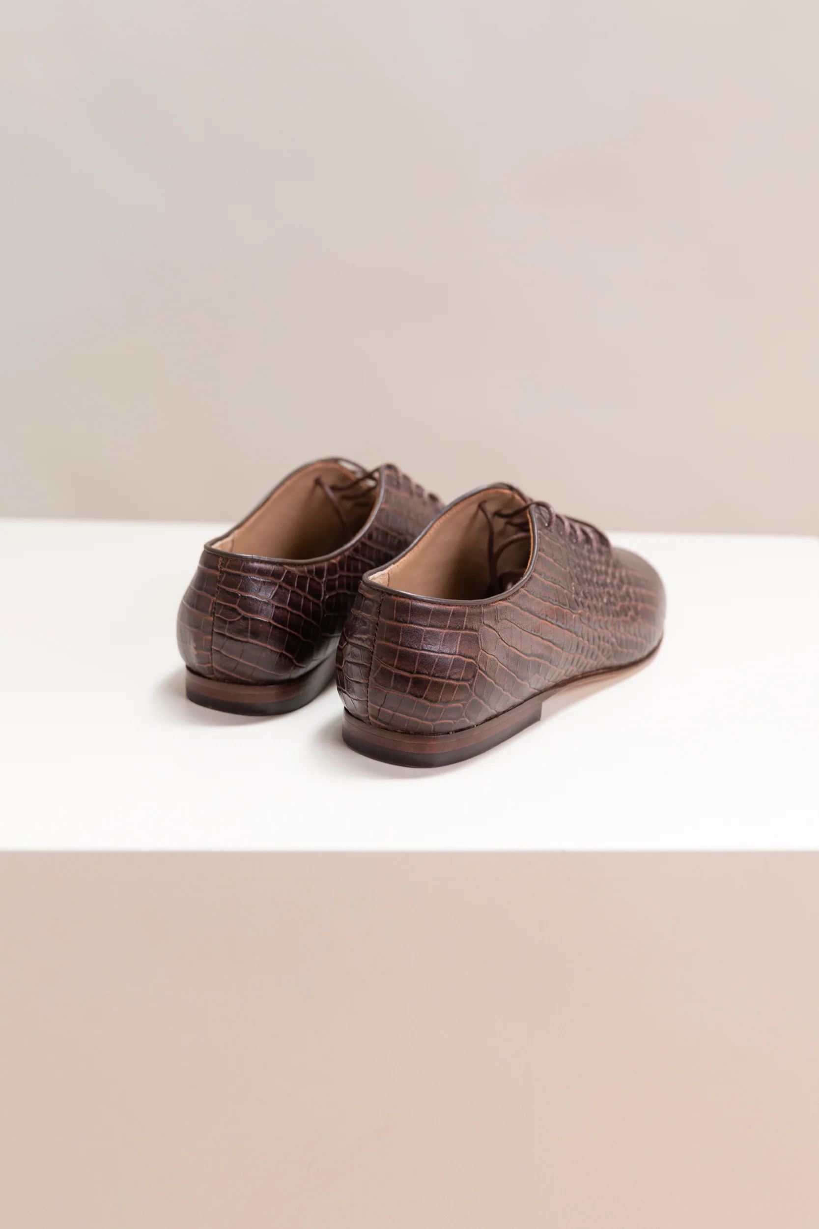 CLAUDETTE FLAT IN CHOCOLATE CROC - Image 4
