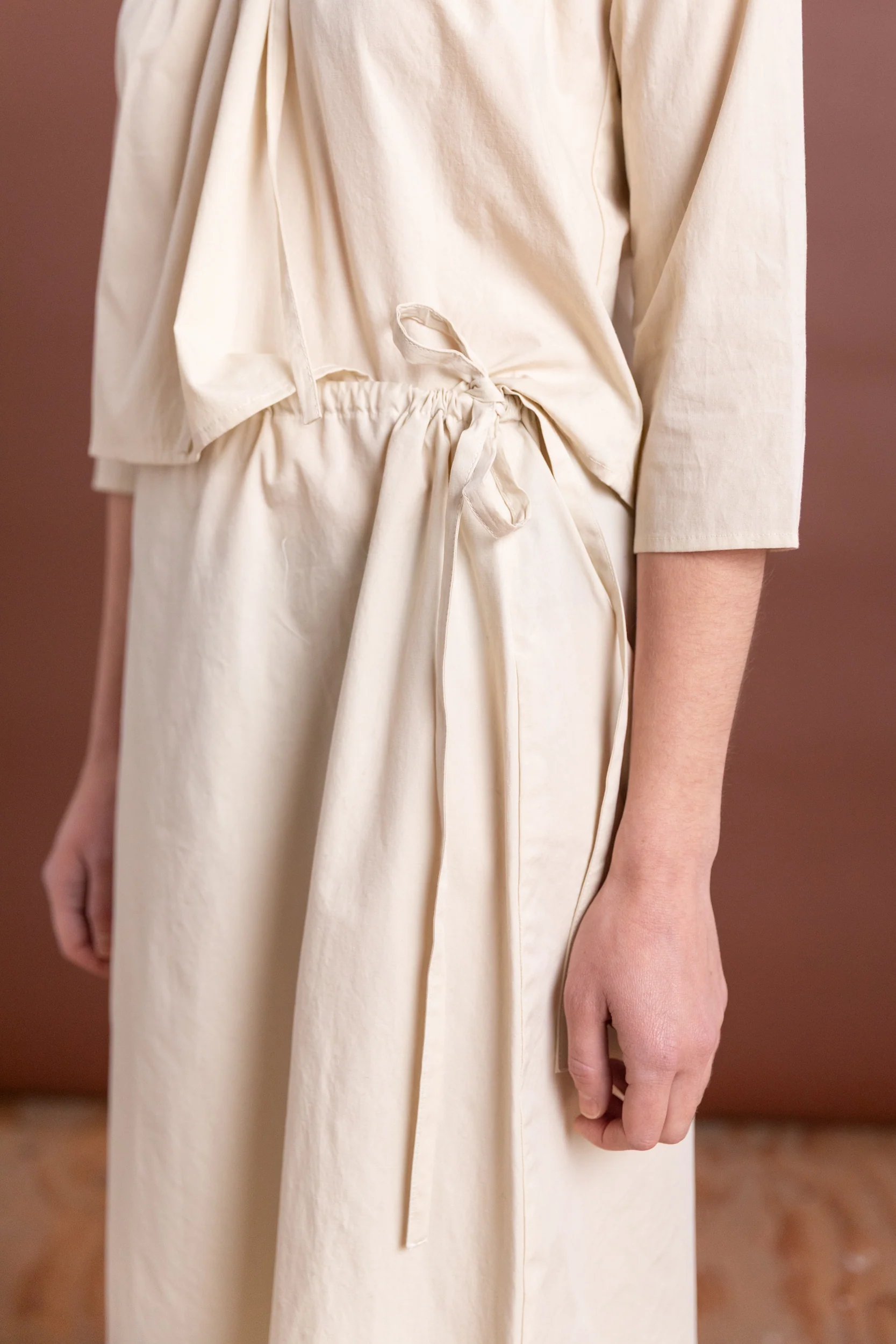 COLUMN SKIRT IN RICE COTTON POPLIN - Image 5