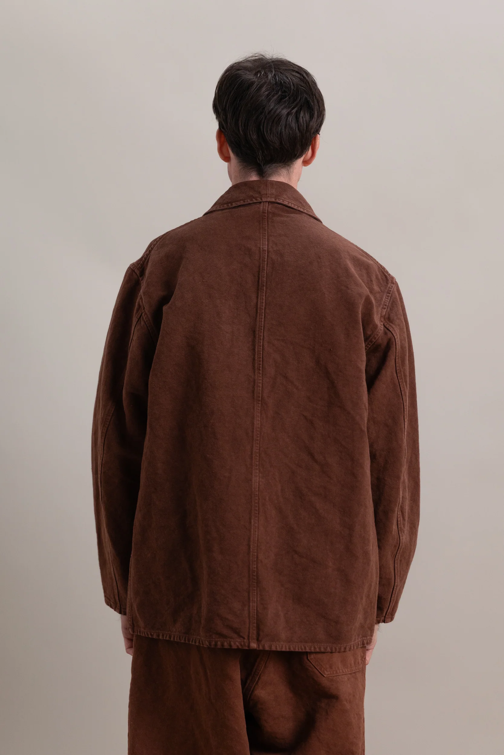 HUNT JACKET IN BROWN HEAVY COTTON HEMP OXFORD - Image 7