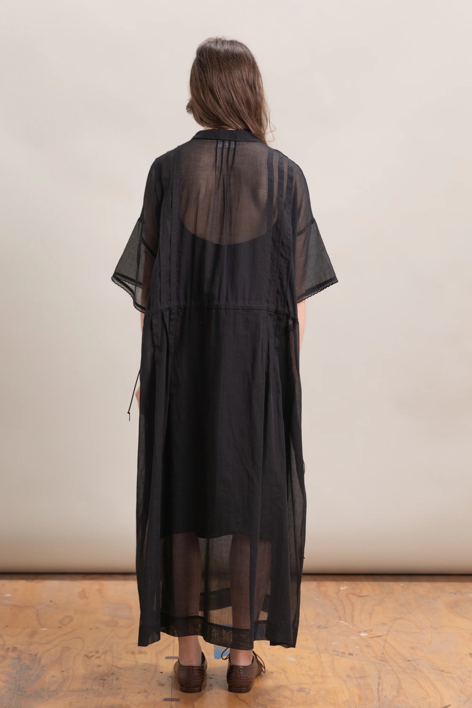 COTTON LAWN DRESS WITH EMBROIDERY IN BLACK - Image 5
