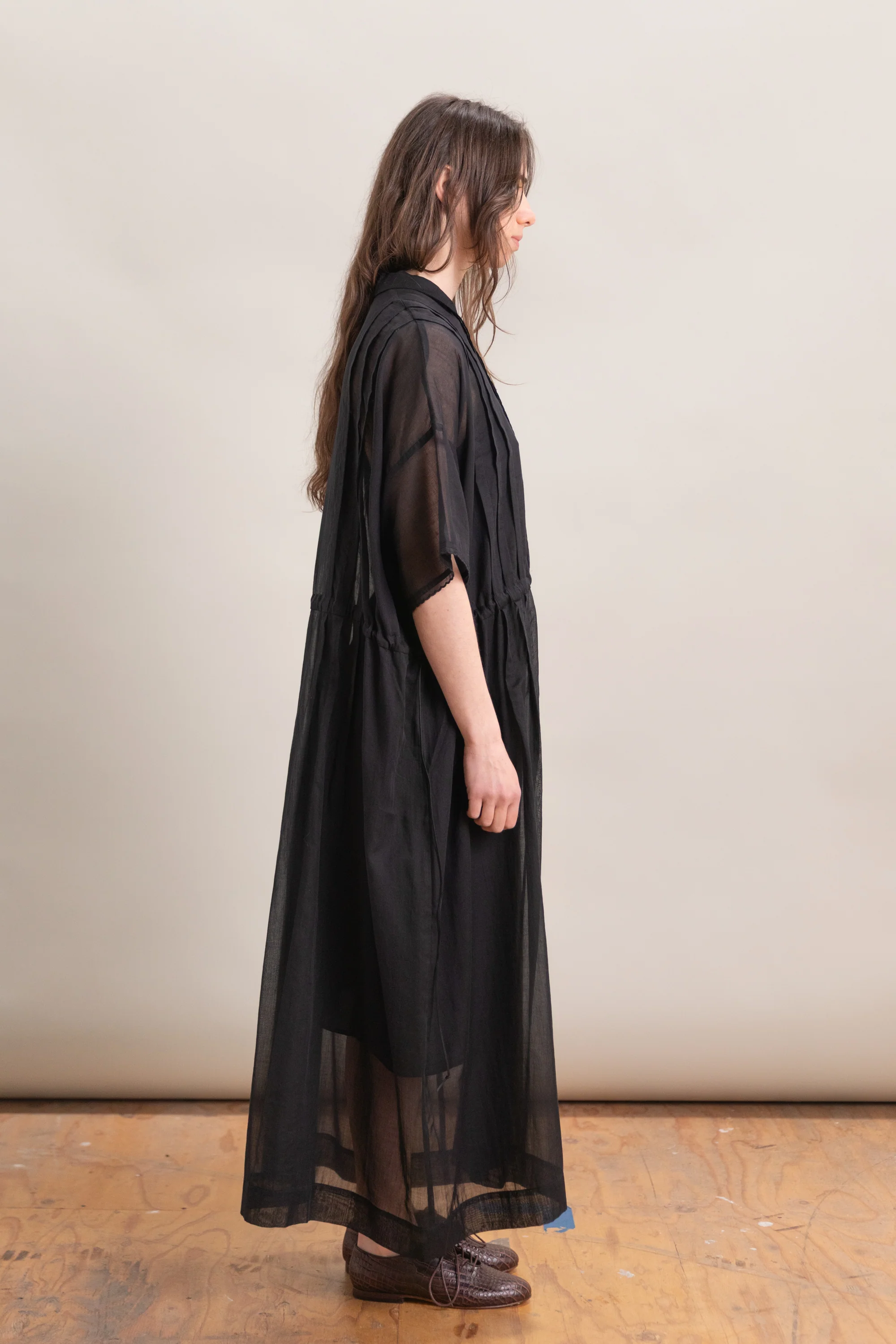 COTTON LAWN DRESS WITH EMBROIDERY IN BLACK - Image 6