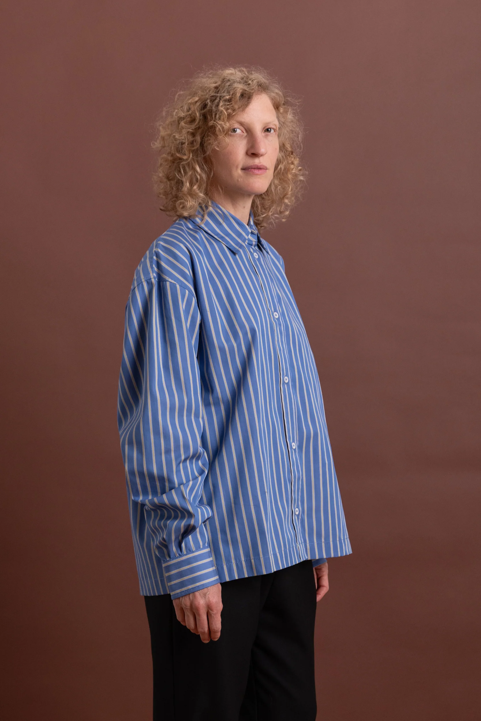 DENNIS SHIRT IN BLUE JAPANESE STRIPED SHIRTING - Image 4