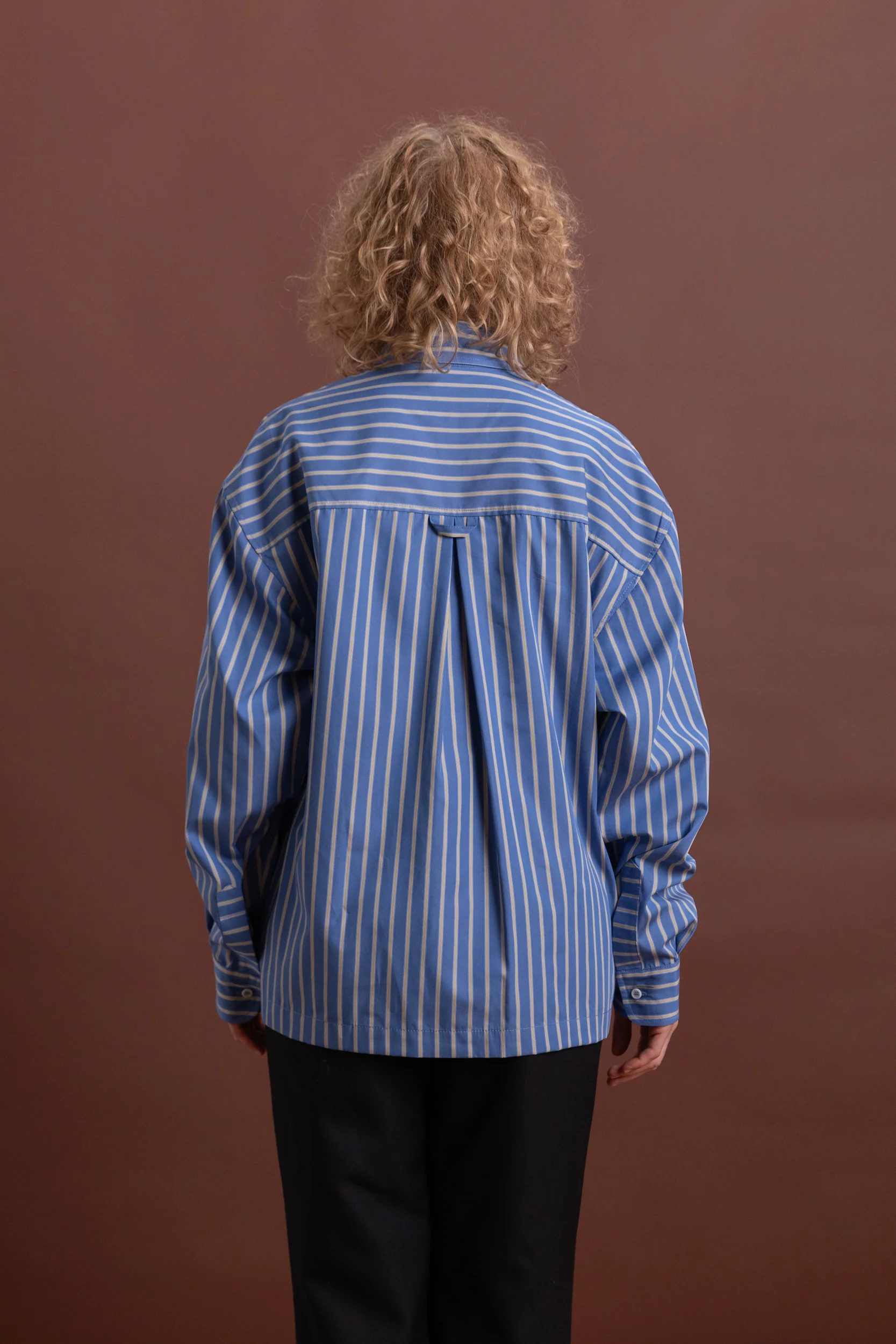DENNIS SHIRT IN BLUE JAPANESE STRIPED SHIRTING - Image 6
