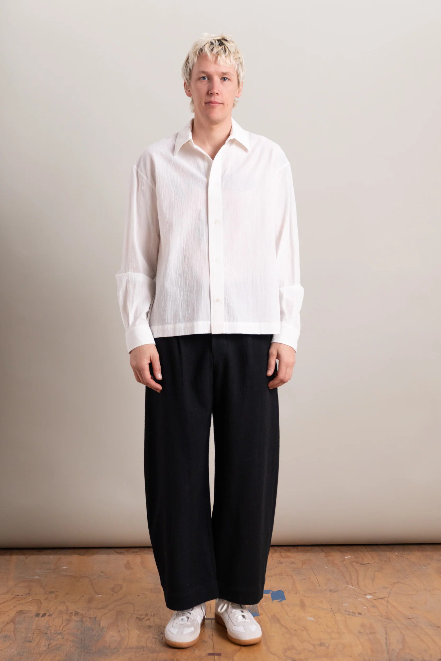 DENNIS SHIRT IN WHITE JAPANESE DOBBY CHAMBRAY COTTON - Image 2