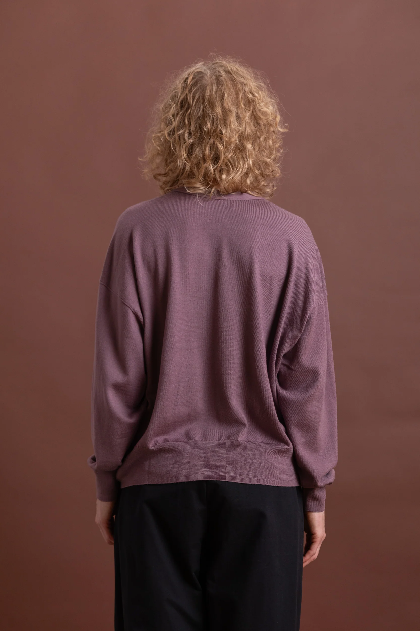 DESCEND TOP IN MAUVE MERINO KNIT - Image 4