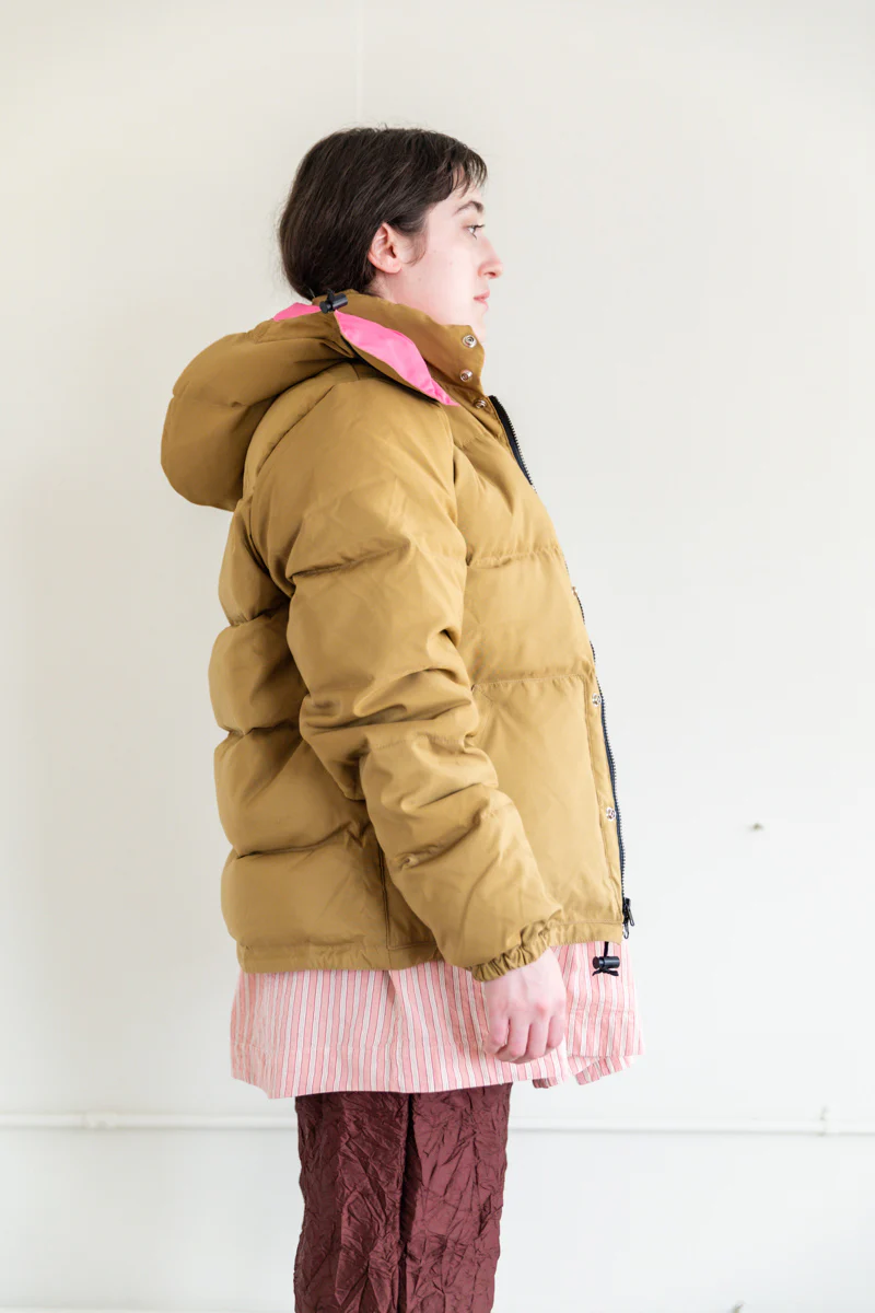 DOWN SWEATER IN TAN & BERRY - Image 4