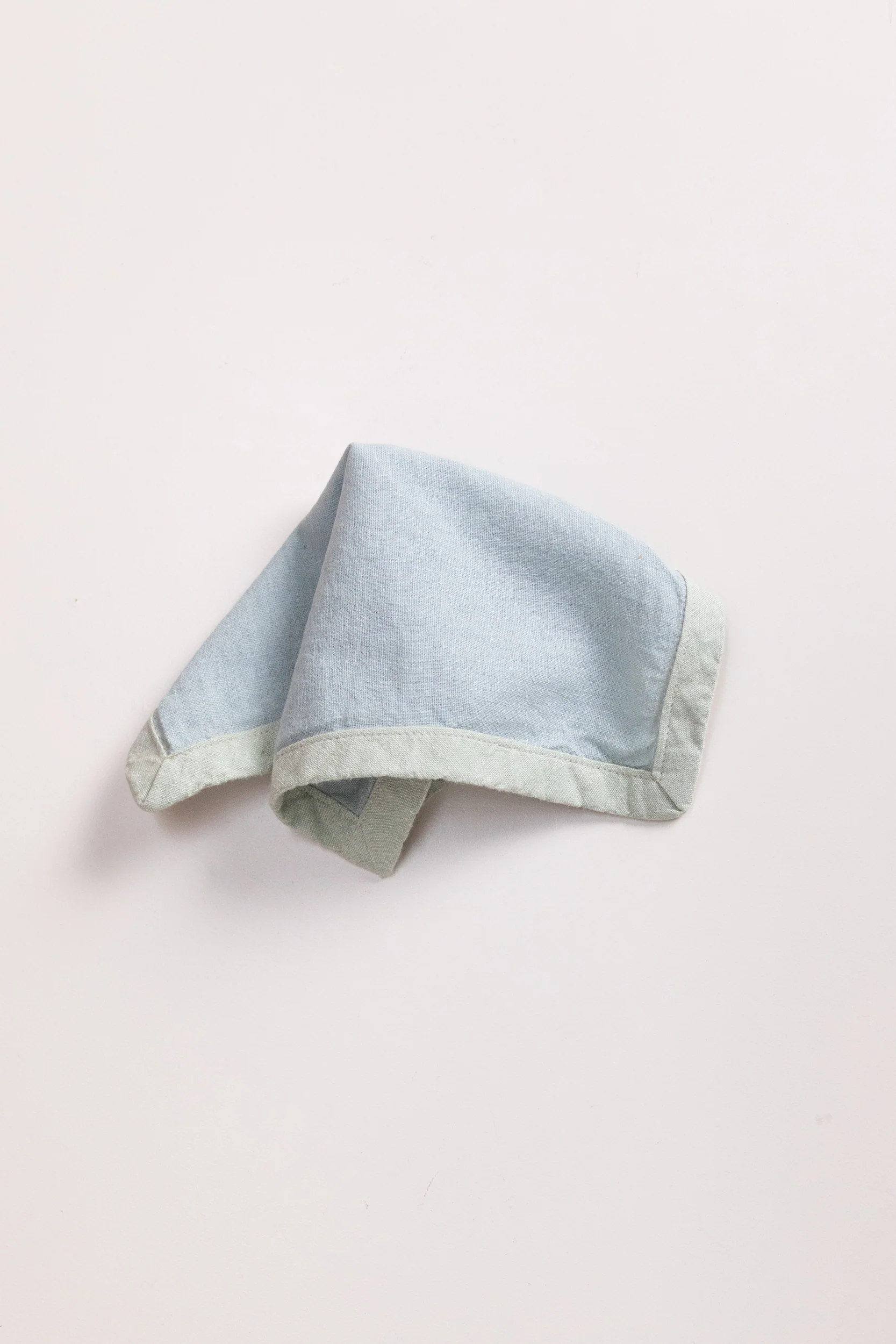EDGED COCKTAIL NAPKINS IN MIST LINEN - SET OF TWO