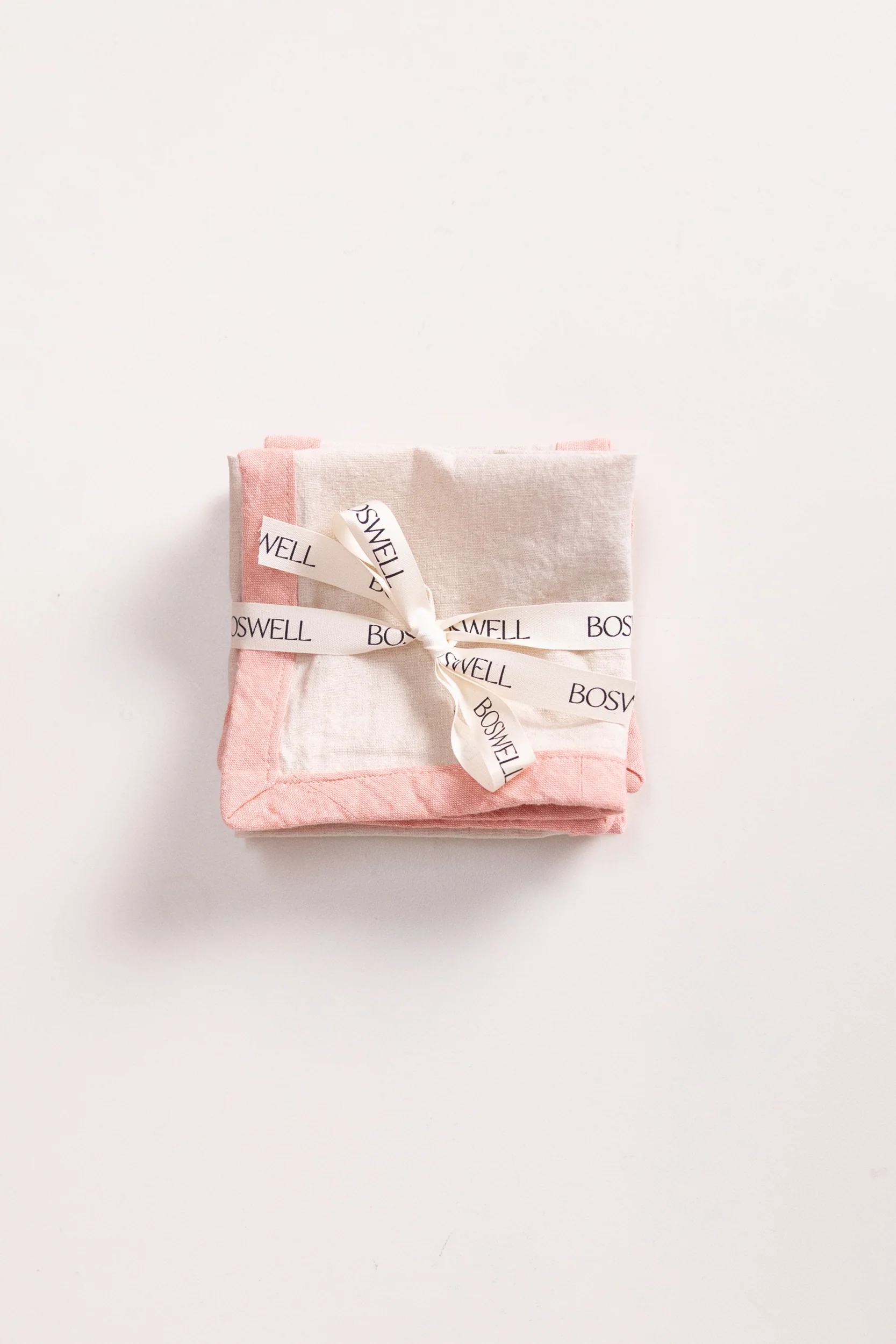 EDGED COCKTAIL NAPKINS IN NATURAL LINEN - SET OF FOUR - Image 2
