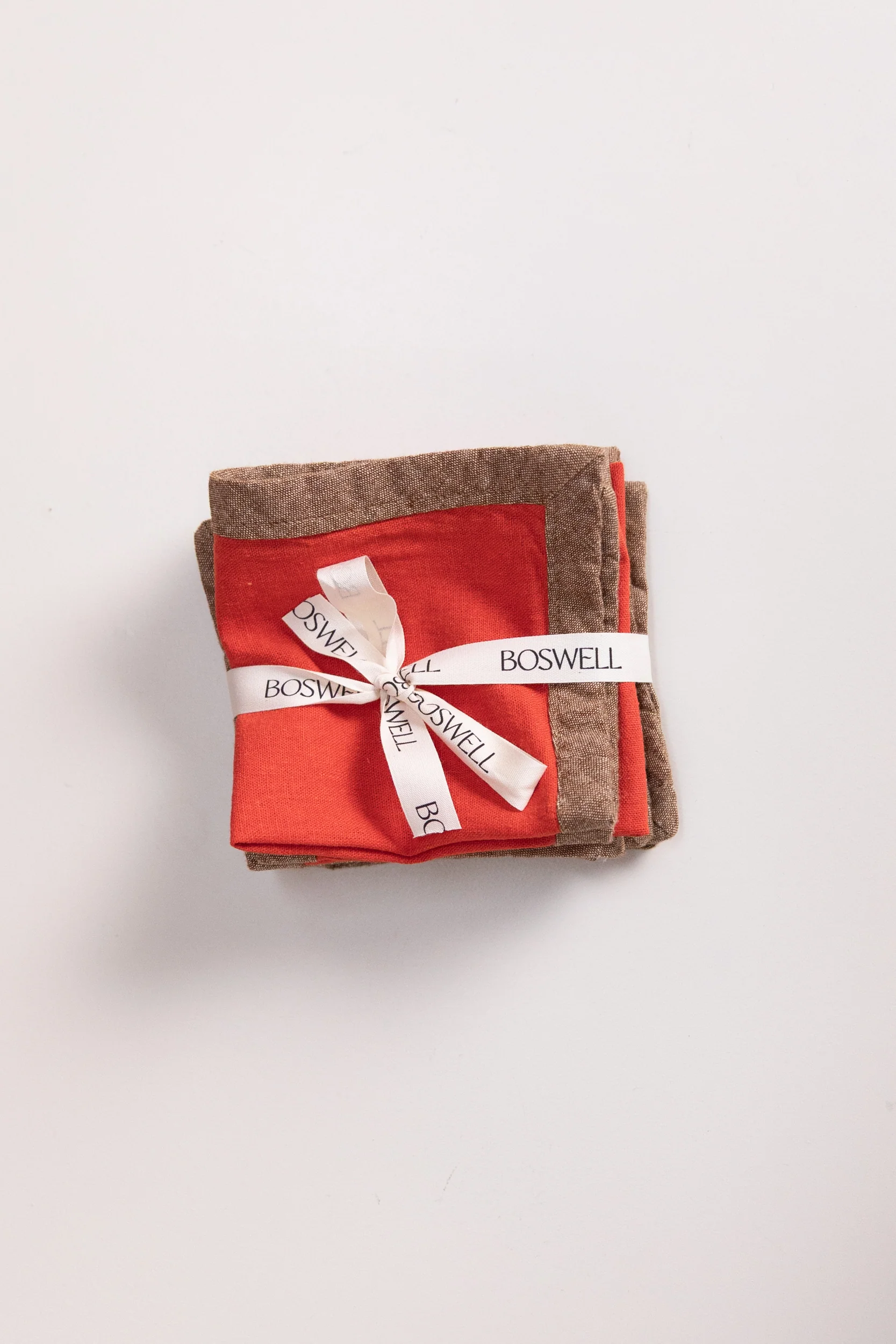 EDGED COCKTAIL NAPKINS IN POPPY LINEN - SET OF FOUR - Image 2