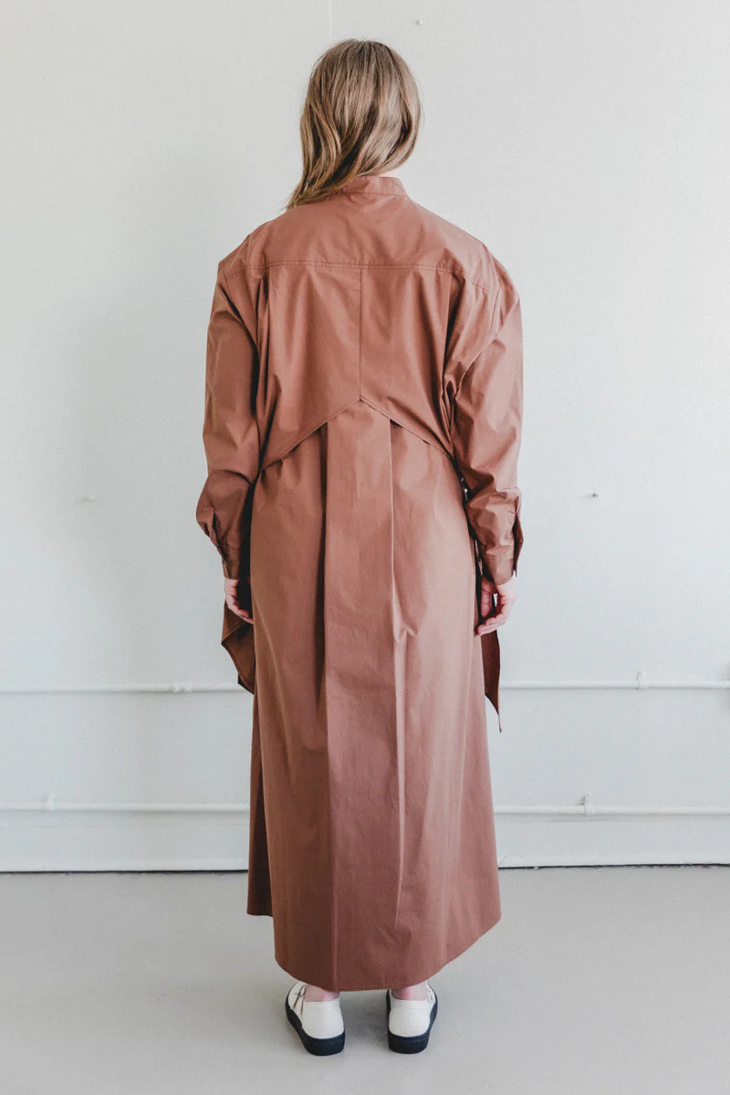 ELAN SHIRT DRESS IN SIENNA COTTON - Image 4