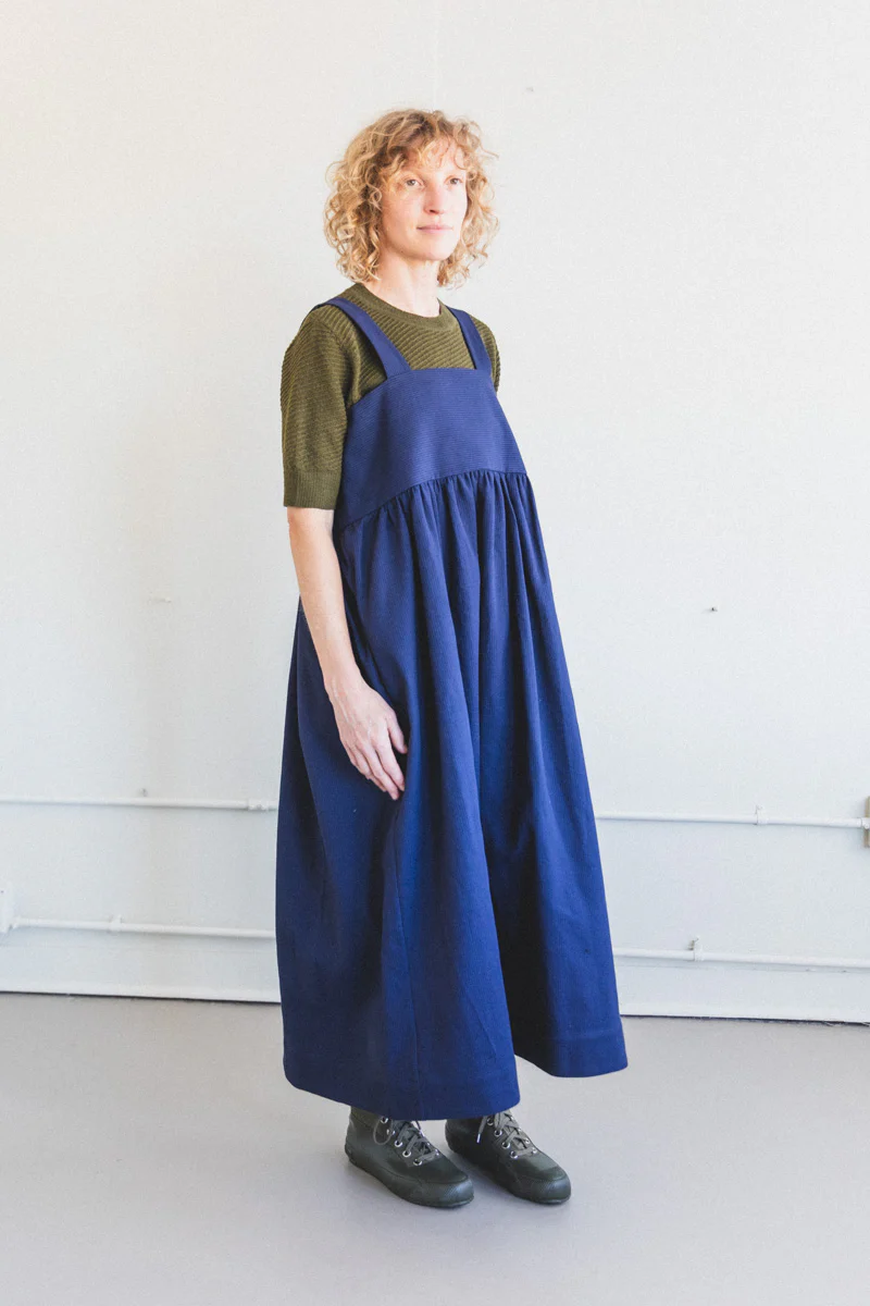 ELBA DRESS IN NAVY RAISED STRIPE COTTON - Image 7