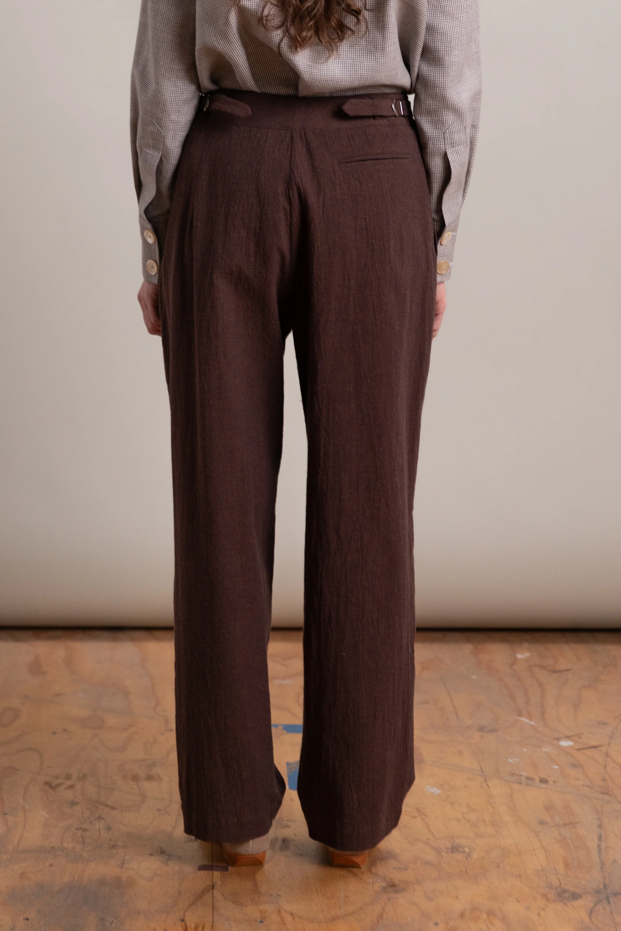 ENYA TROUSER IN FOG PURPLE HIGH TWISTED COTTON POPLIN - Image 6