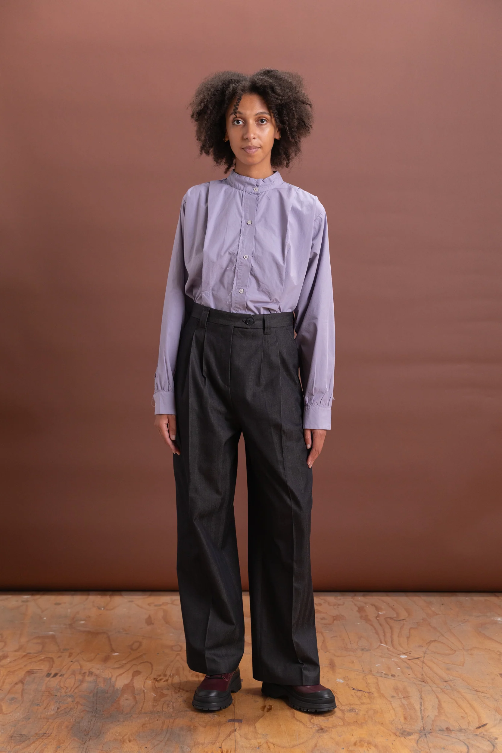 FAVORITE TROUSER IN BLACK SOLARO HERRINGBONE