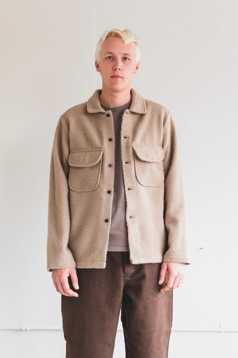 FIELD SHIRT IN SAND CASENTINO WOOL - Image 10