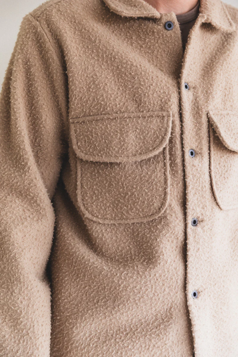 FIELD SHIRT IN SAND CASENTINO WOOL - Image 3